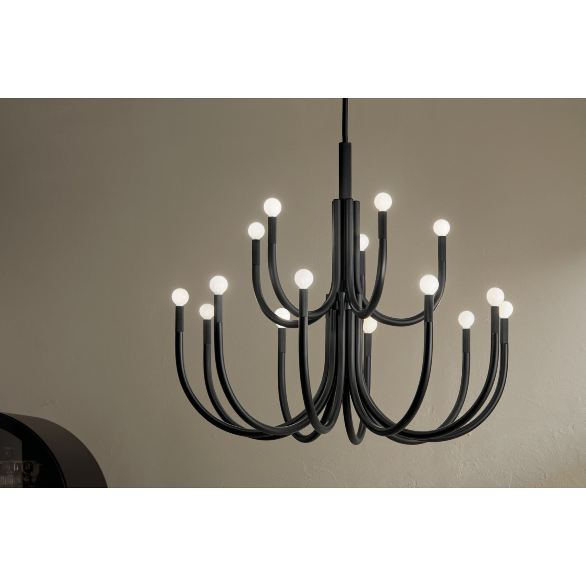 Odensa 40" 15 Light Chandelier, Black Finish - Bees Lighting