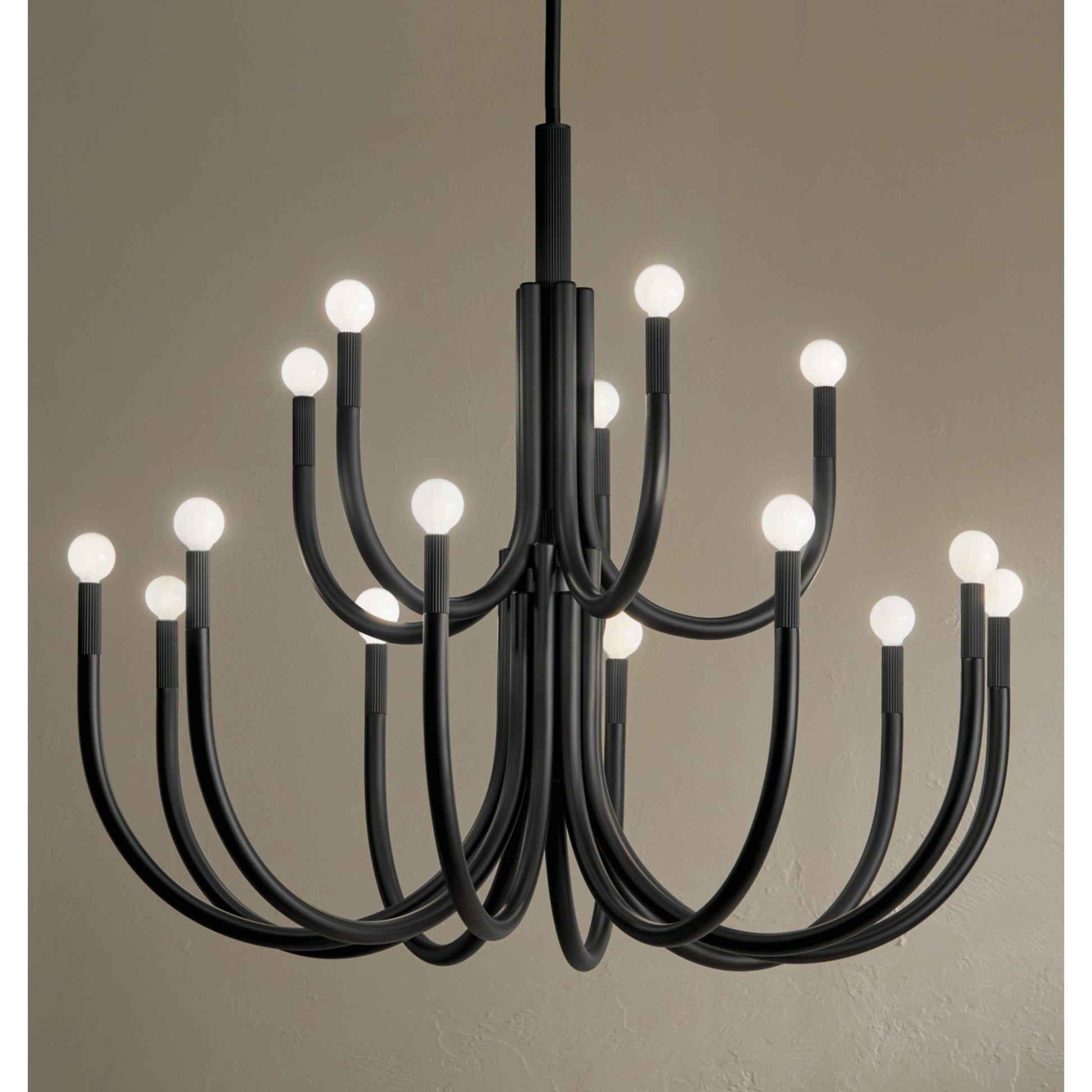 Odensa 40" 15 Light Chandelier, Black Finish - Bees Lighting