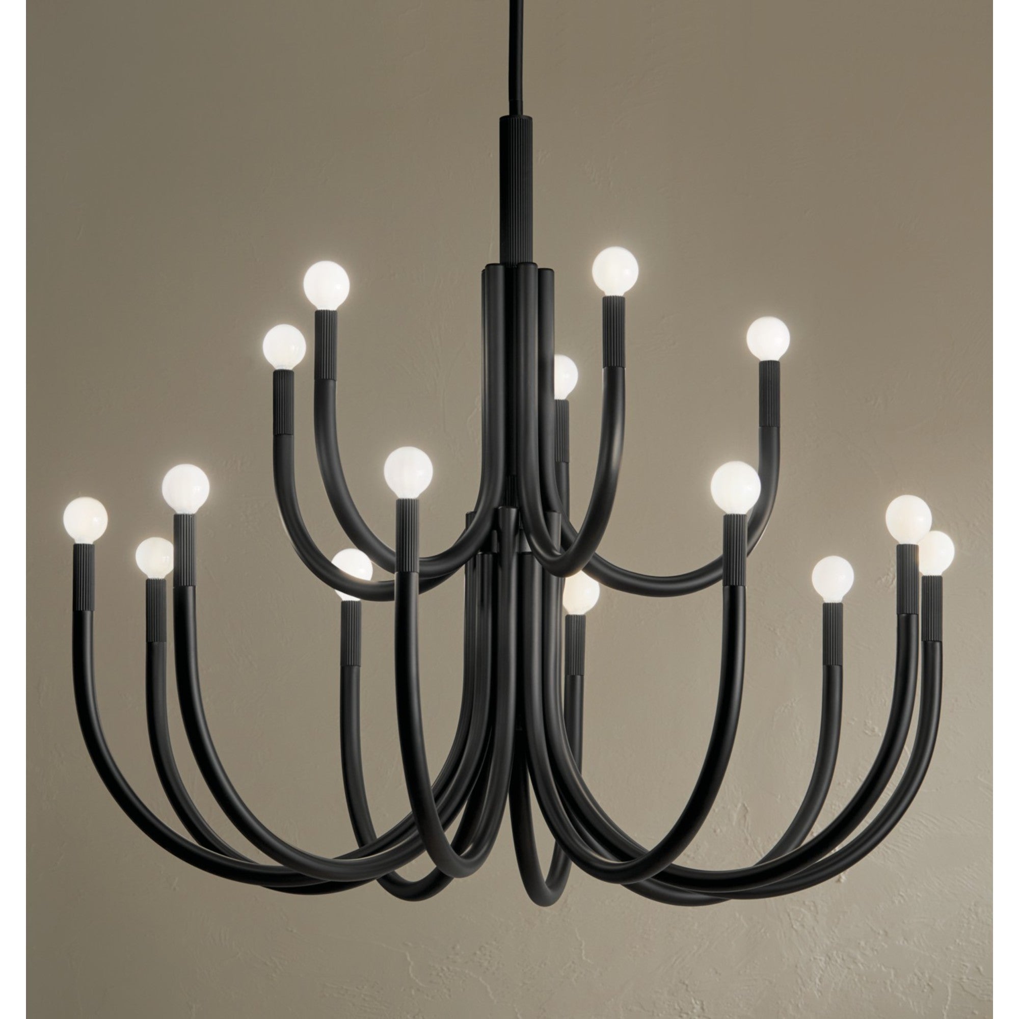 Odensa 40" 15 Light Chandelier, Black Finish - Bees Lighting