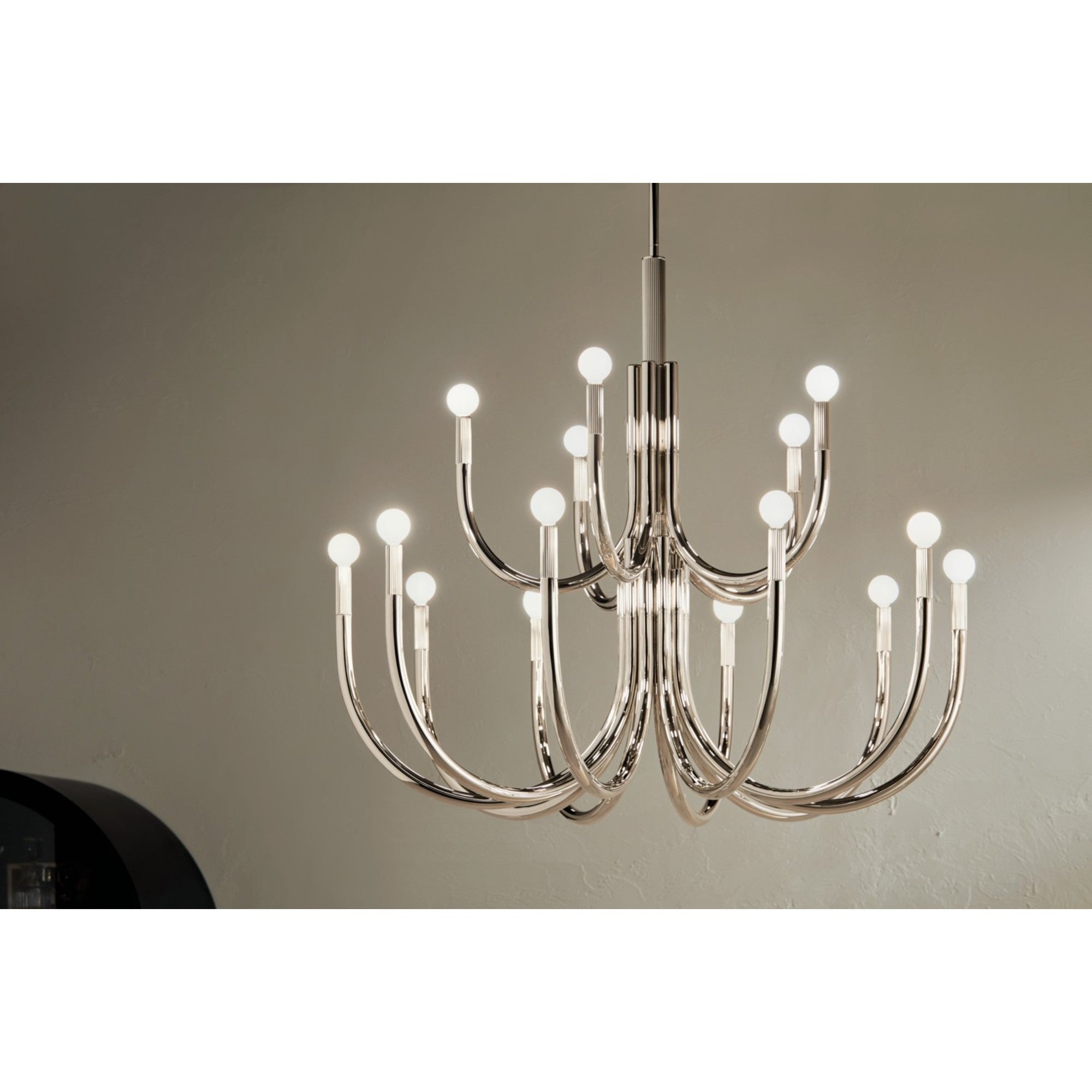 Odensa 40" 15 Light Chandelier, Polished Nickel Finish - Bees Lighting
