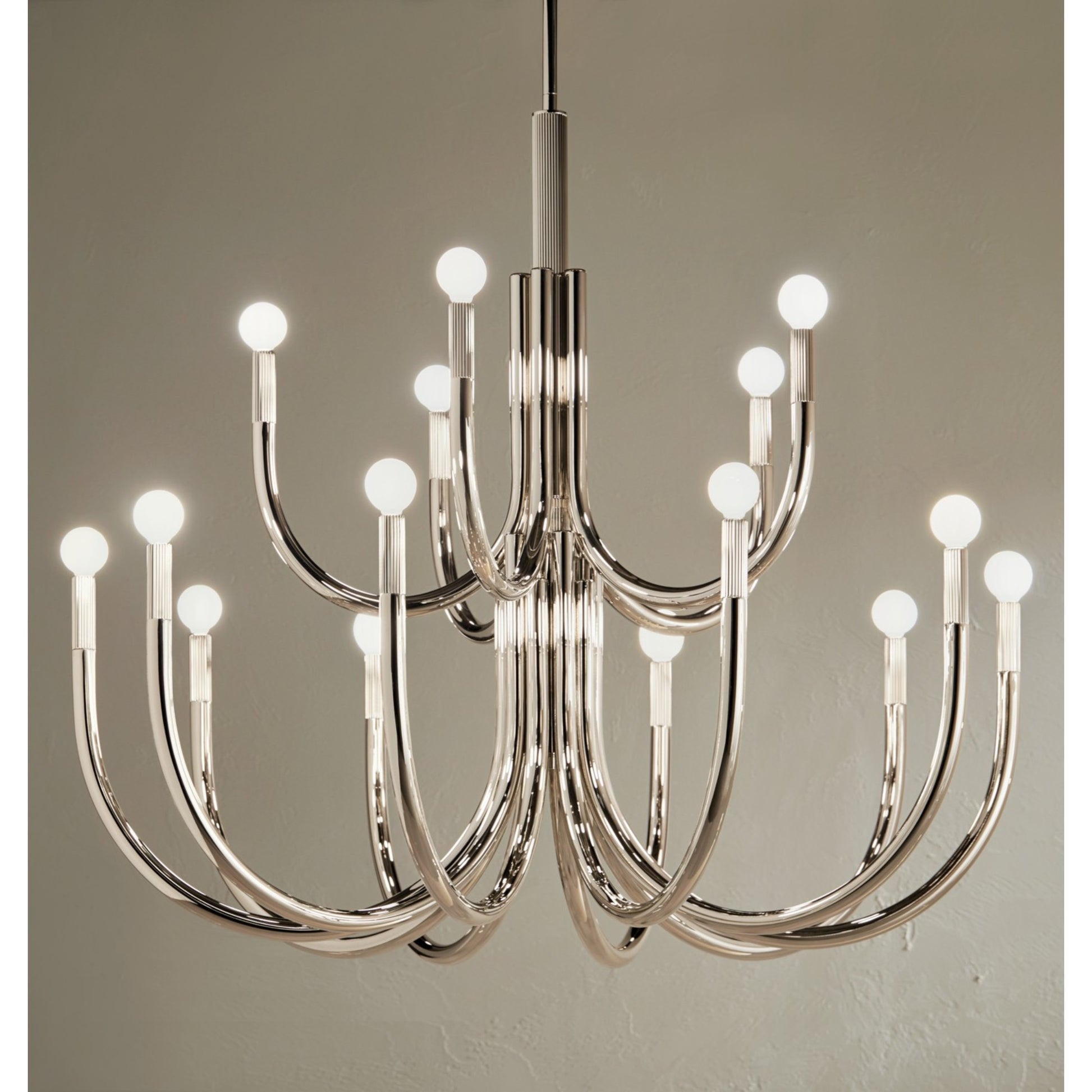 Odensa 40" 15 Light Chandelier, Polished Nickel Finish - Bees Lighting
