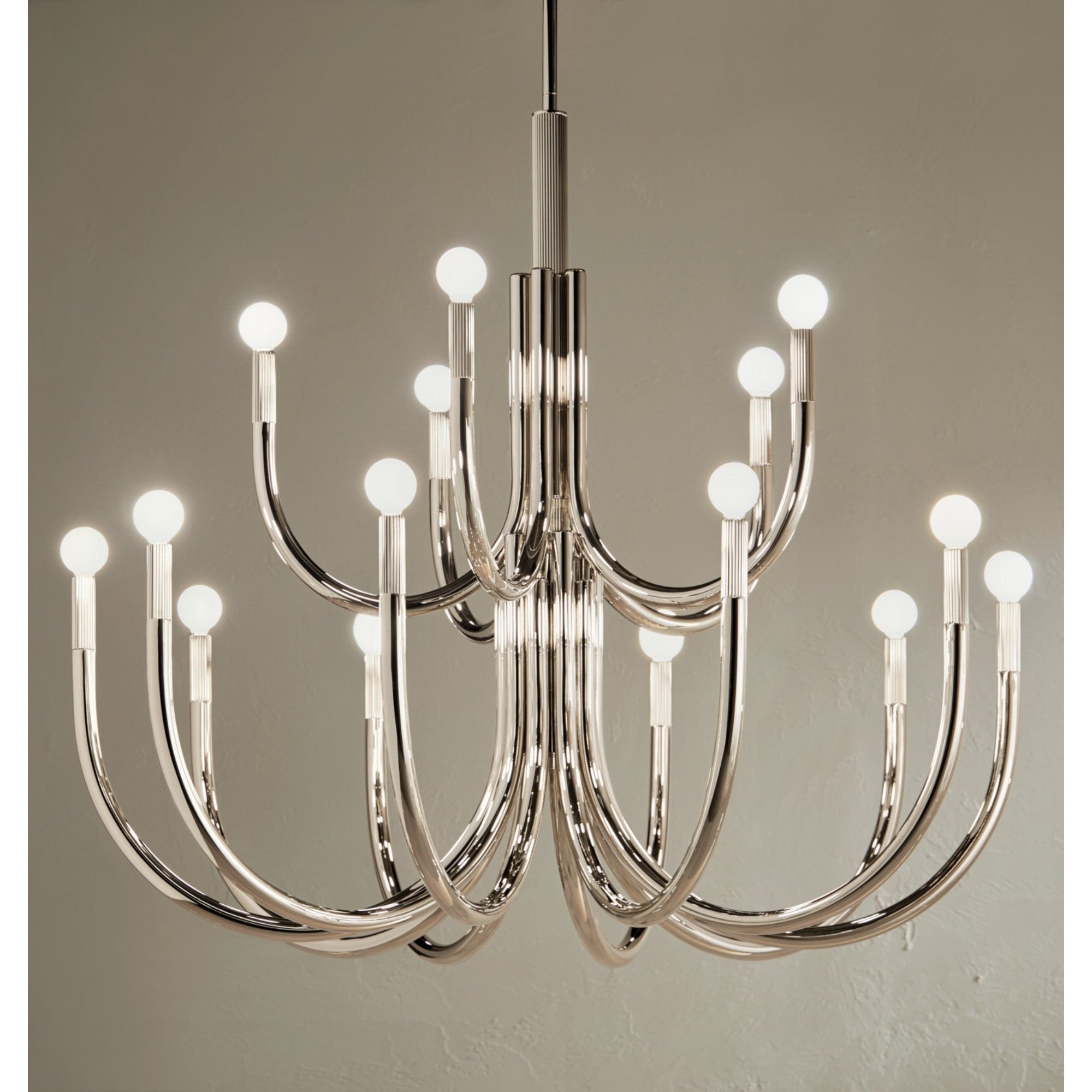 Odensa 40" 15 Light Chandelier, Polished Nickel Finish - Bees Lighting