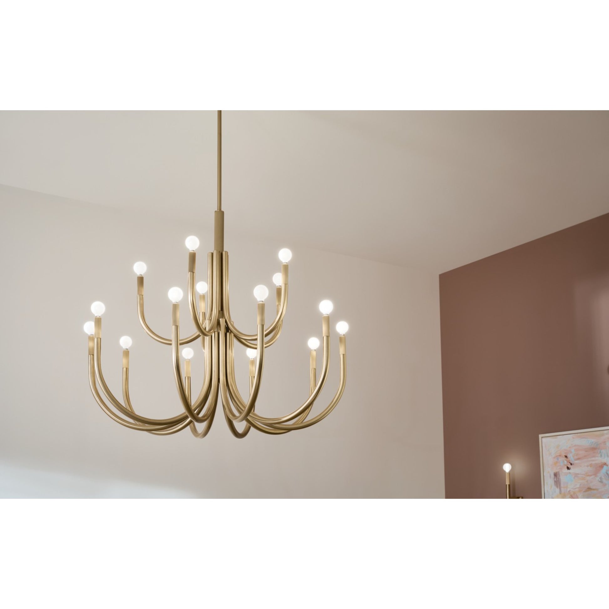 Odensa 40" 15 Light Chandelier, Champagne Bronze Finish - Bees Lighting