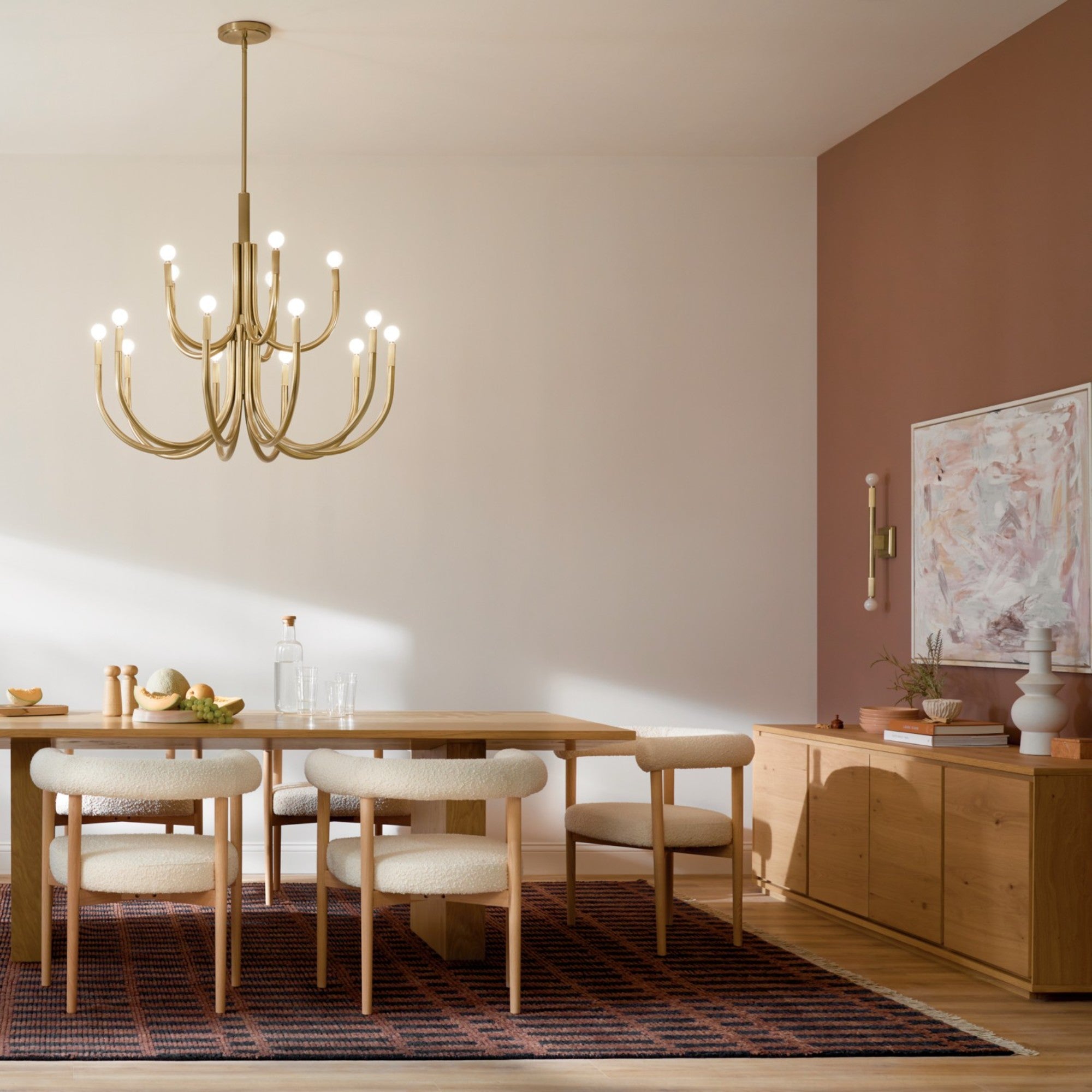 Odensa 40" 15 Light Chandelier, Champagne Bronze Finish - Bees Lighting