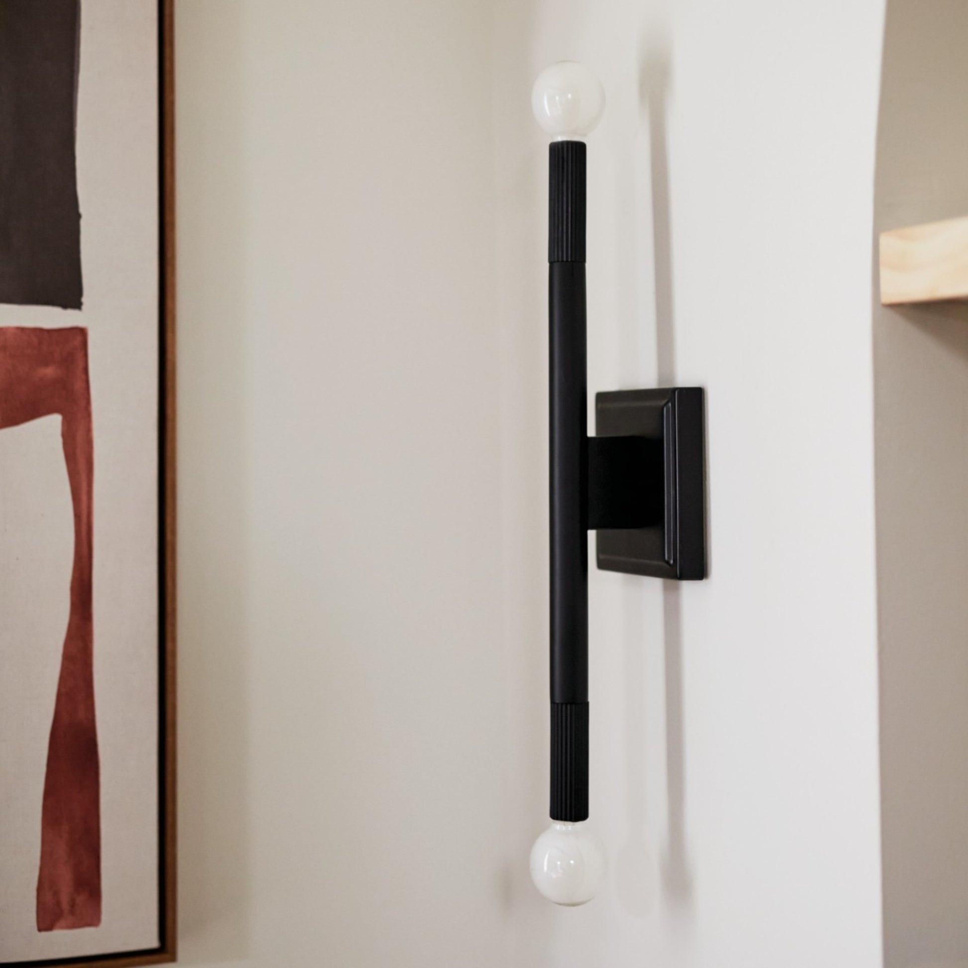 Odensa 17" 2-Light Wall Sconce, Black Finish - Bees Lighting