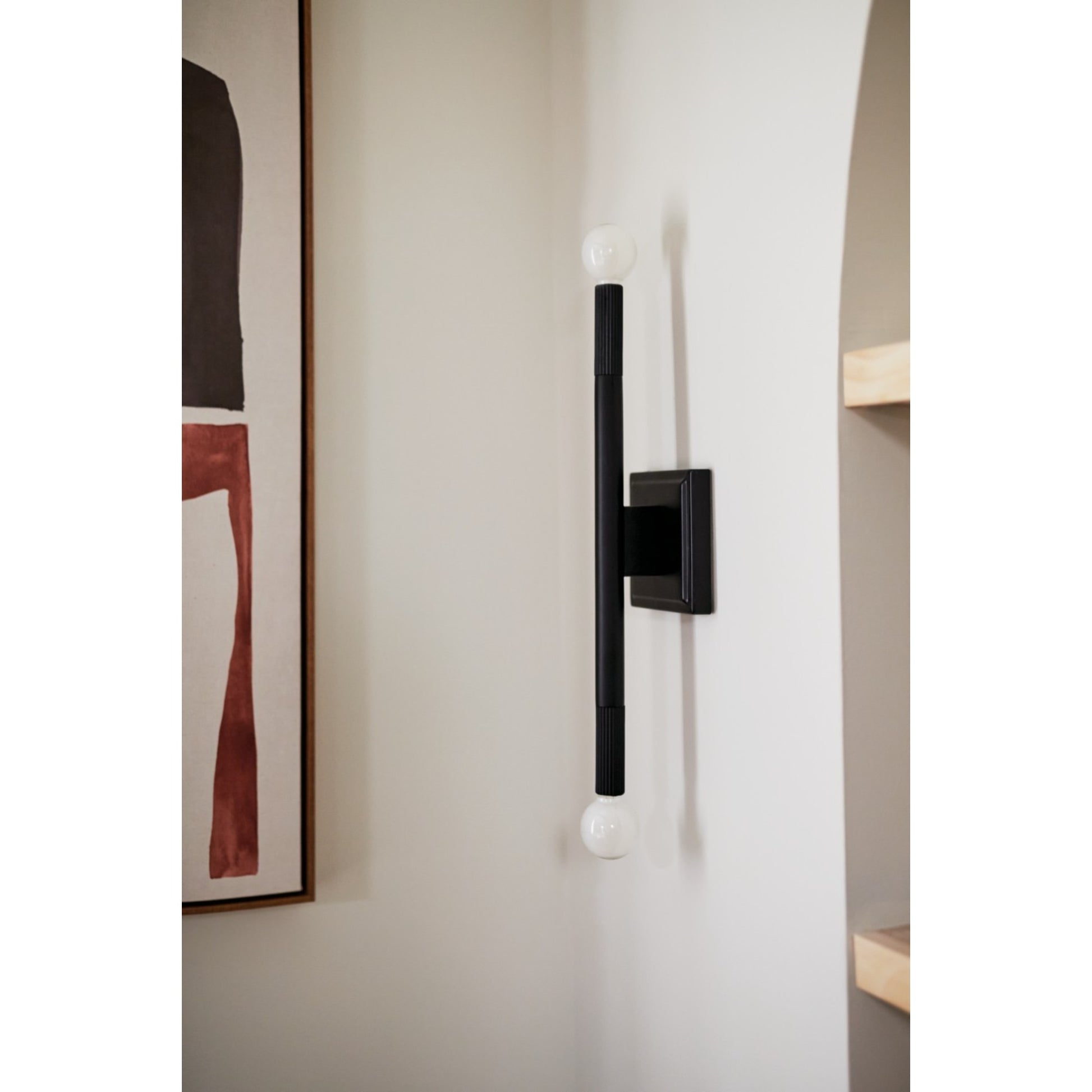 Odensa 17" 2-Light Wall Sconce, Black Finish - Bees Lighting