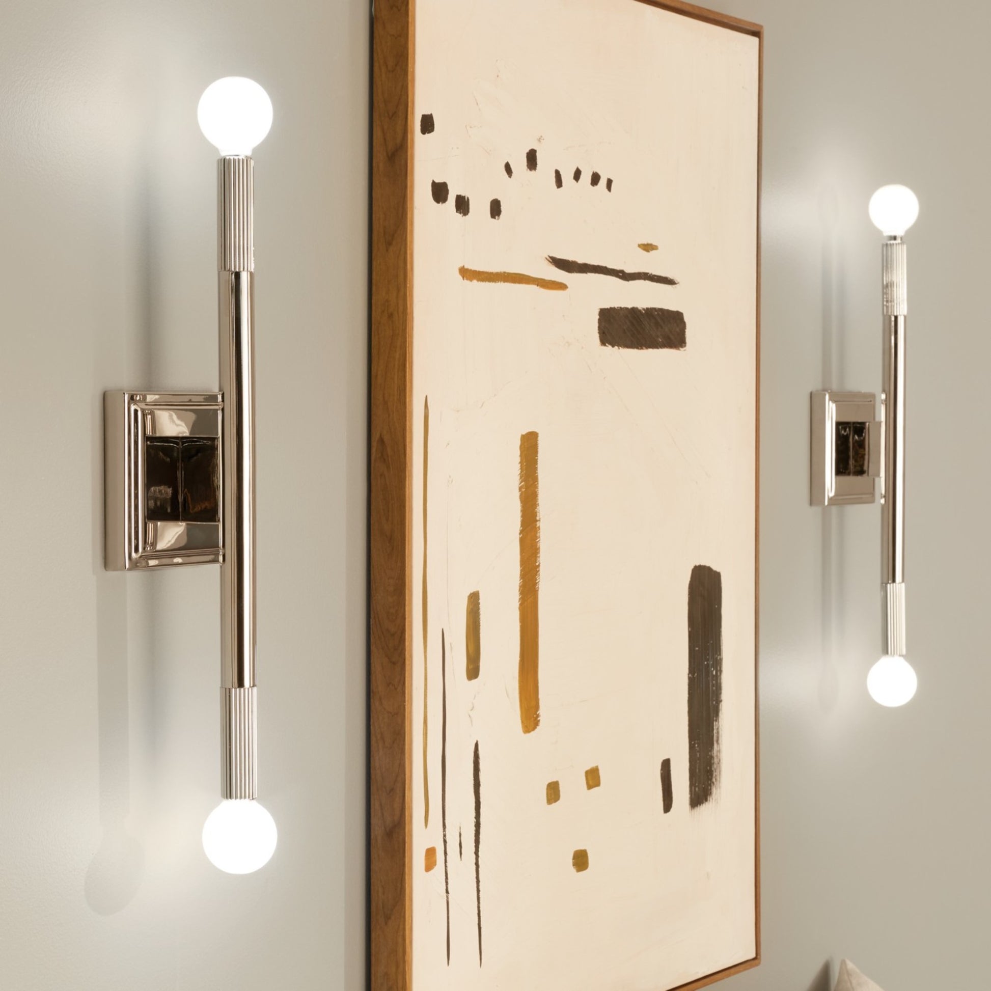 Odensa 17" 2-Light Wall Sconce, Polished Nickel Finish - Bees Lighting