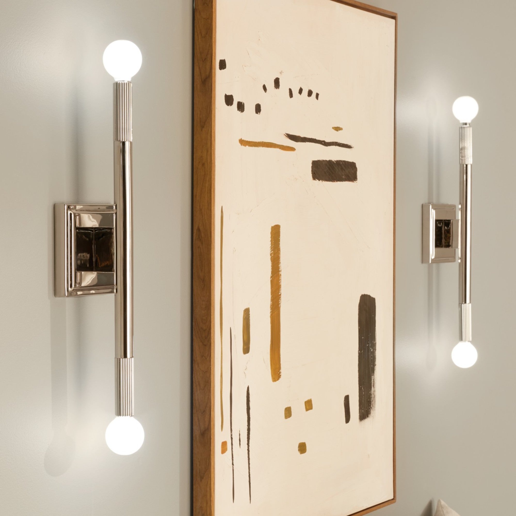 Odensa 17" 2-Light Wall Sconce, Polished Nickel Finish - Bees Lighting