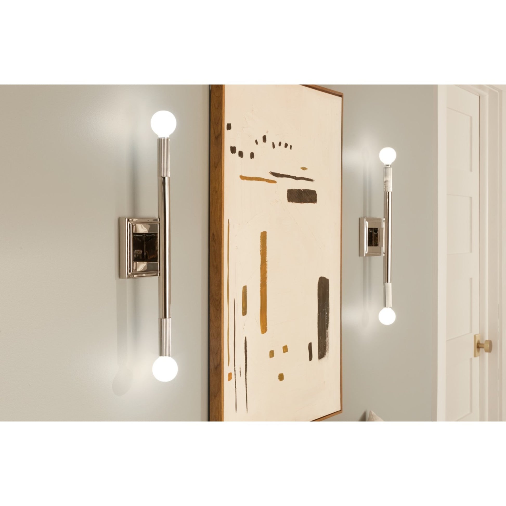 Odensa 17" 2-Light Wall Sconce, Polished Nickel Finish - Bees Lighting