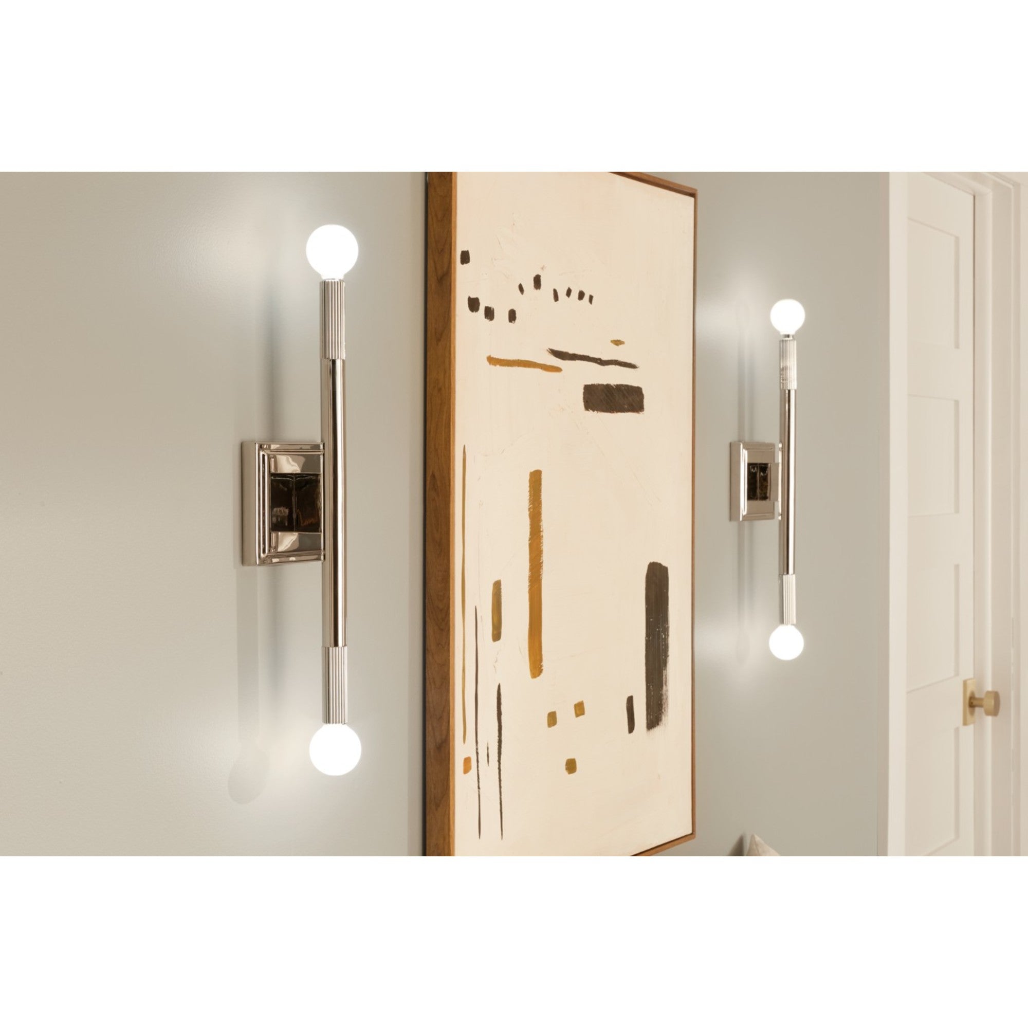 Odensa 17" 2-Light Wall Sconce, Polished Nickel Finish - Bees Lighting