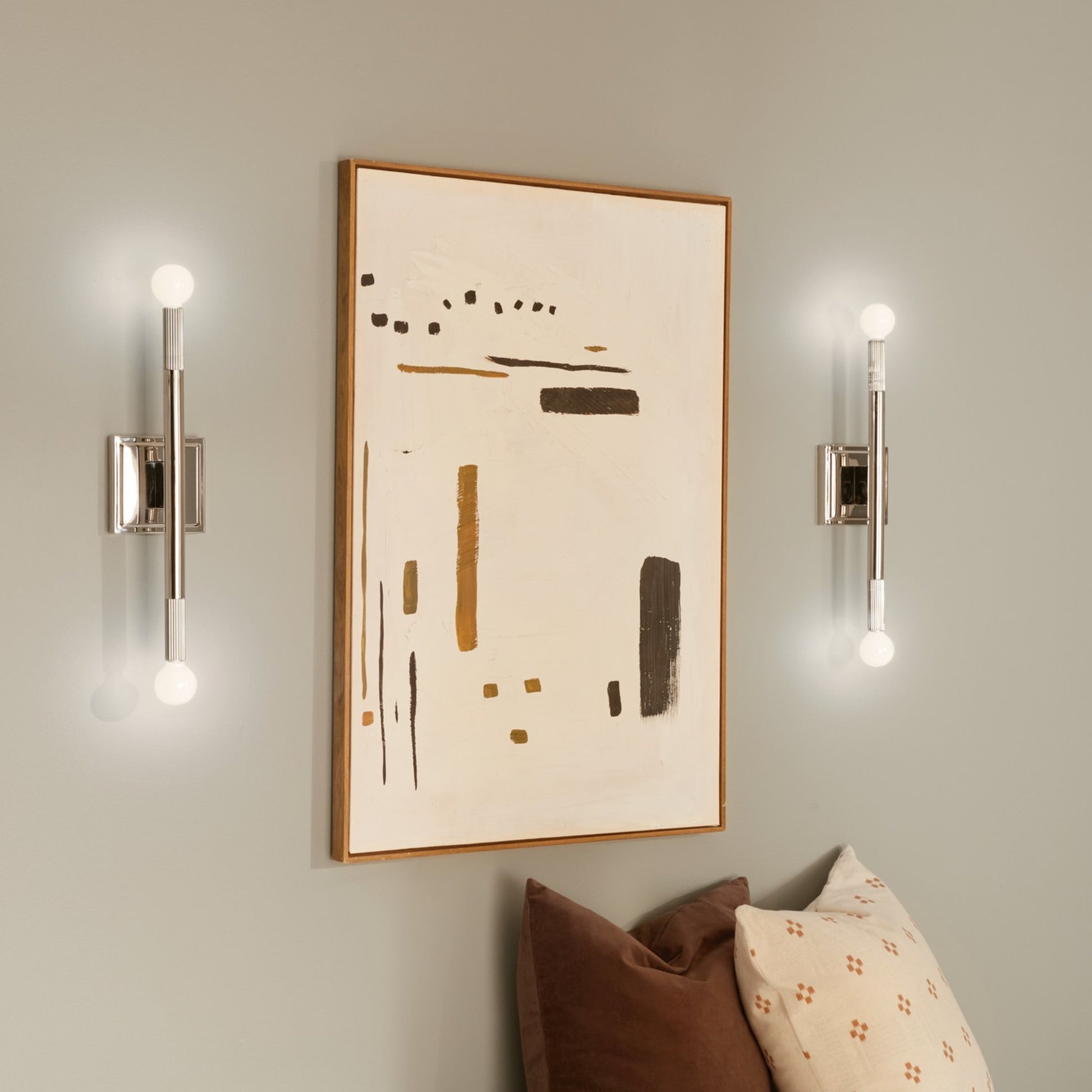 Odensa 17" 2-Light Wall Sconce, Polished Nickel Finish - Bees Lighting