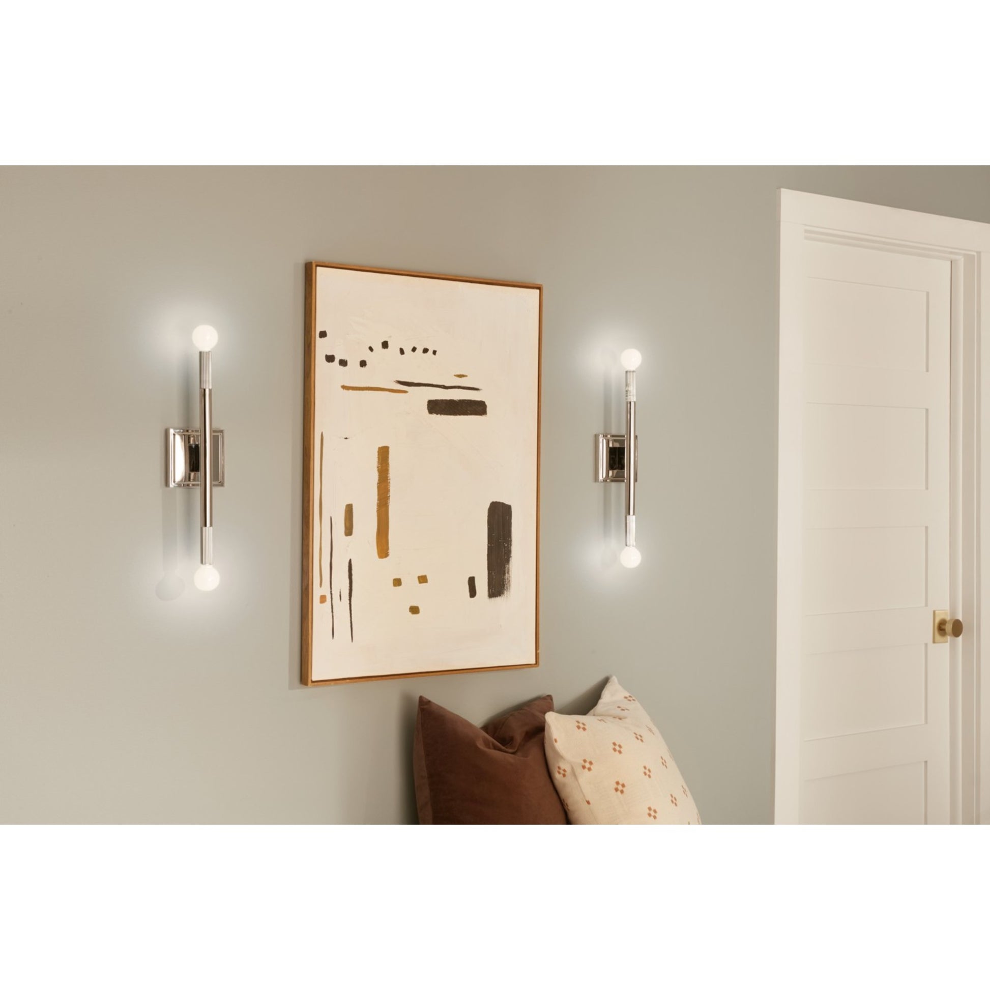 Odensa 17" 2-Light Wall Sconce, Polished Nickel Finish - Bees Lighting
