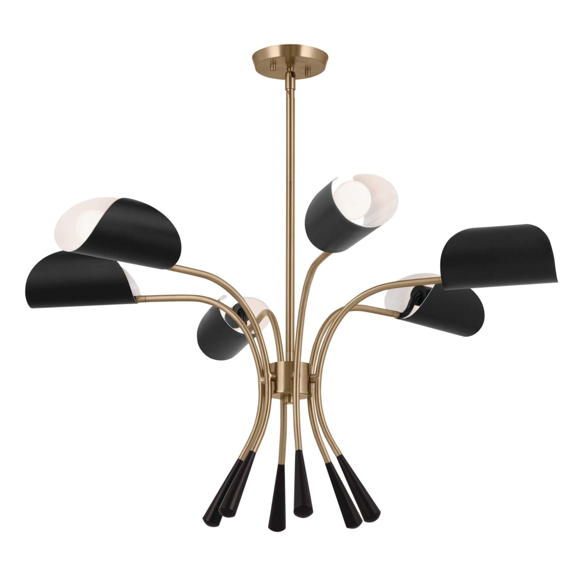 Arcus 39" 6-Light Chandelier, Champagne Bronze & Black Finish - Bees Lighting