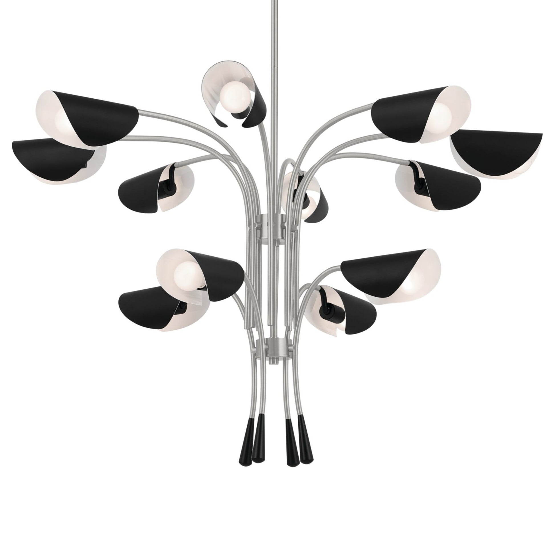Arcus 46" 12-Light Chandelier, Satin Nickel Finish - Bees Lighting