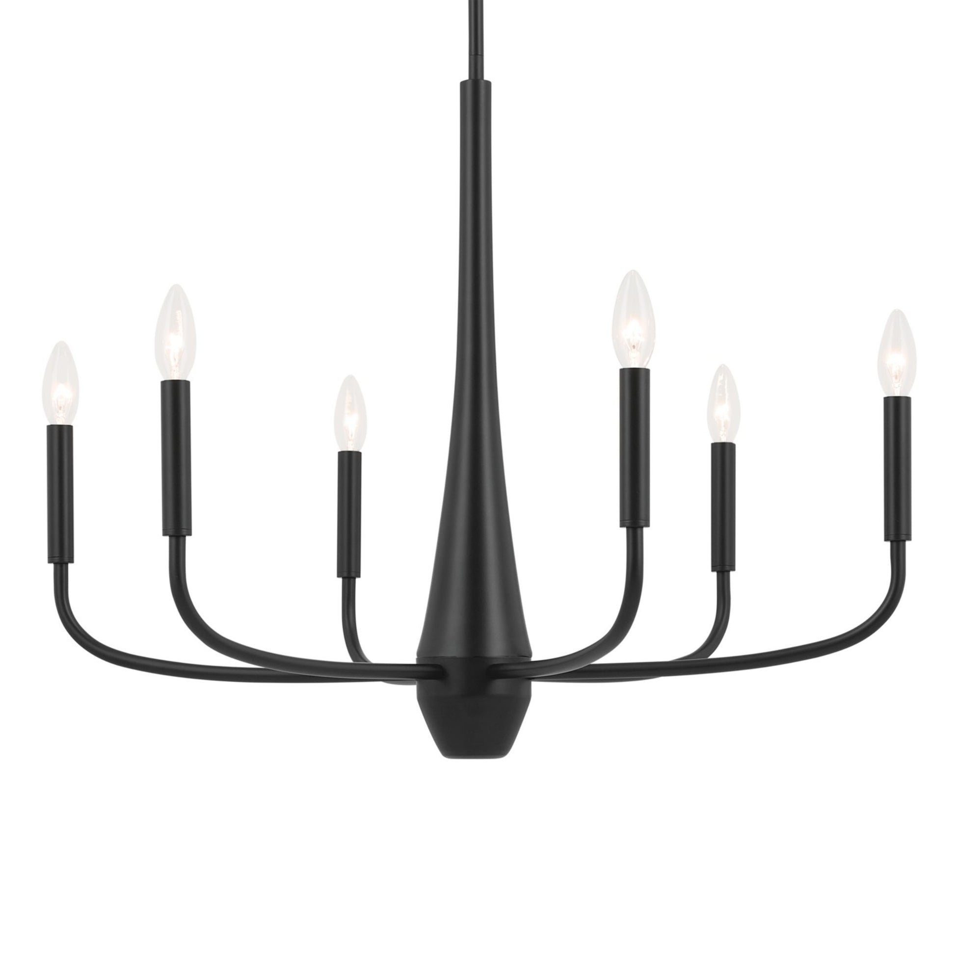 Deela 28" 6-Light Chandelier, Black Finish - Bees Lighting