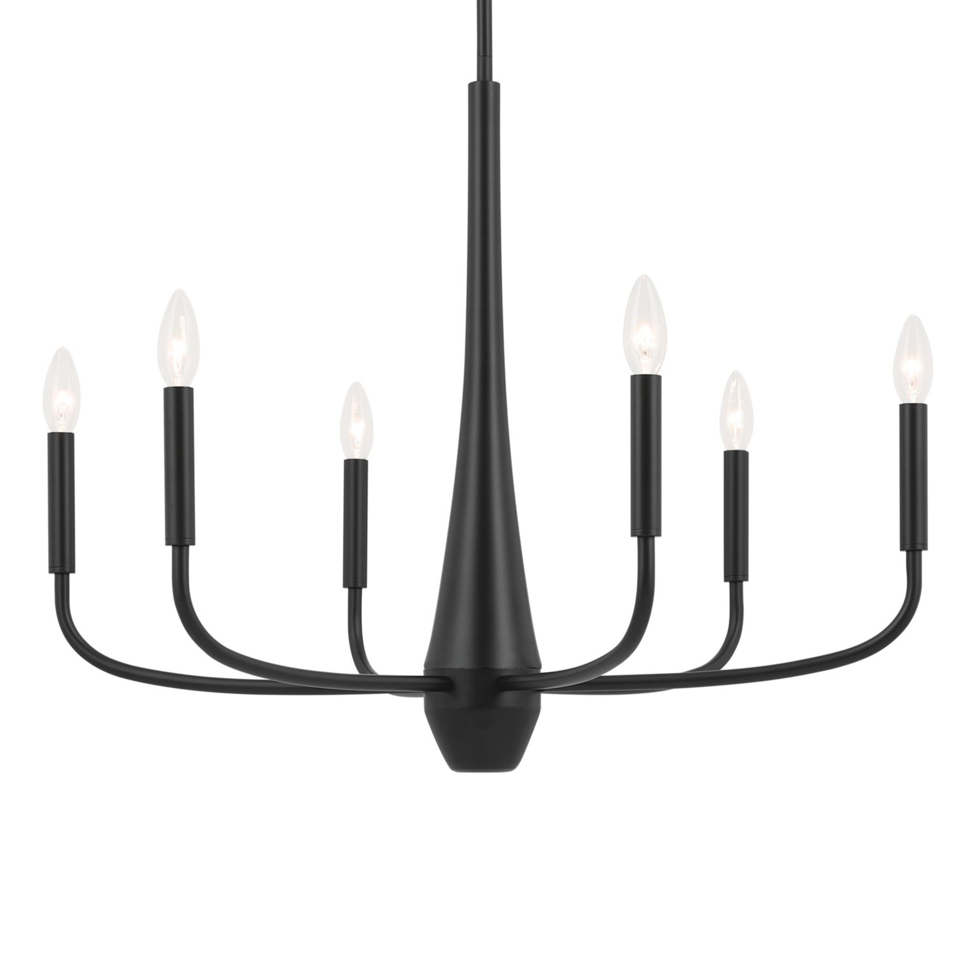 Deela 28" 6-Light Chandelier, Black Finish - Bees Lighting