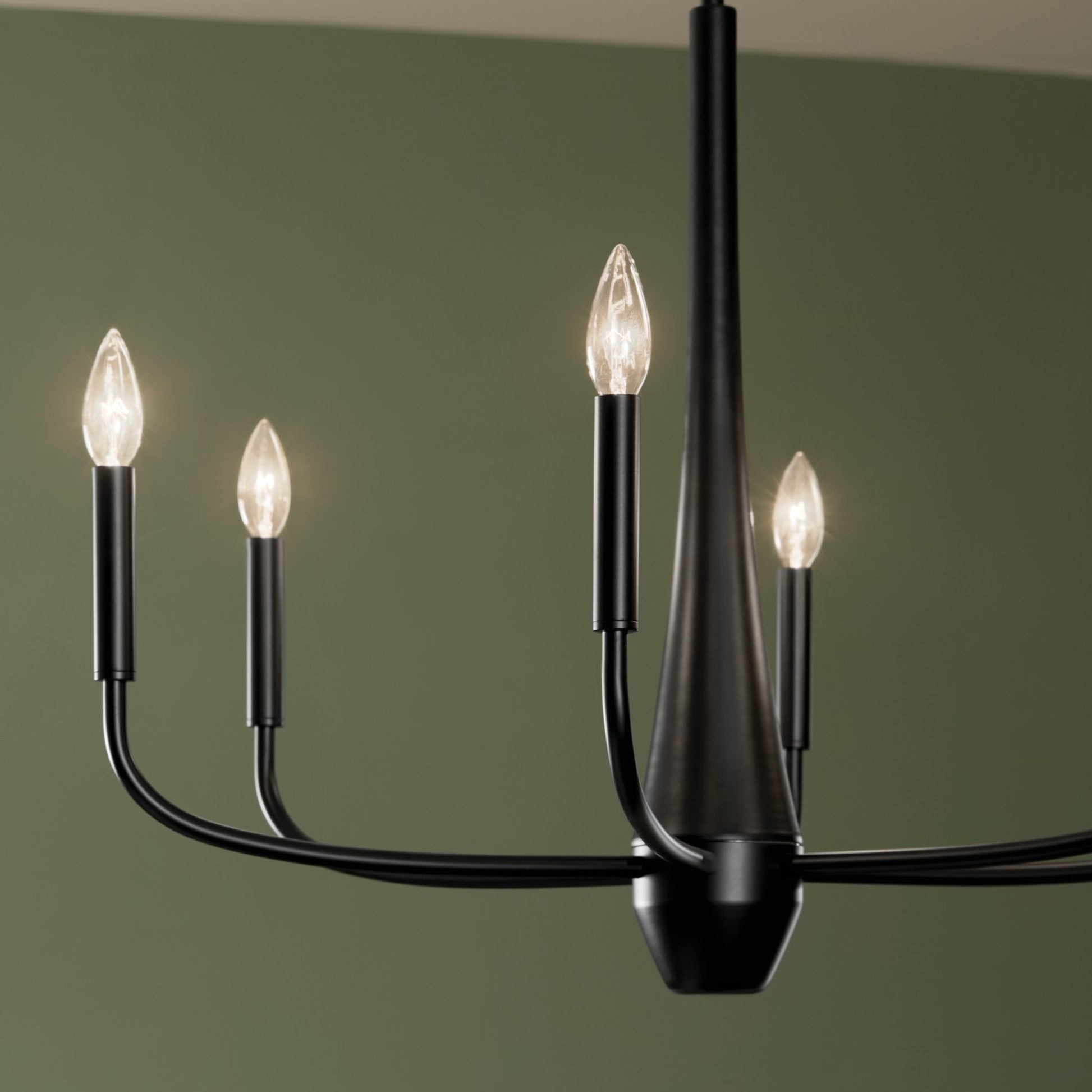 Deela 28" 6-Light Chandelier, Black Finish - Bees Lighting