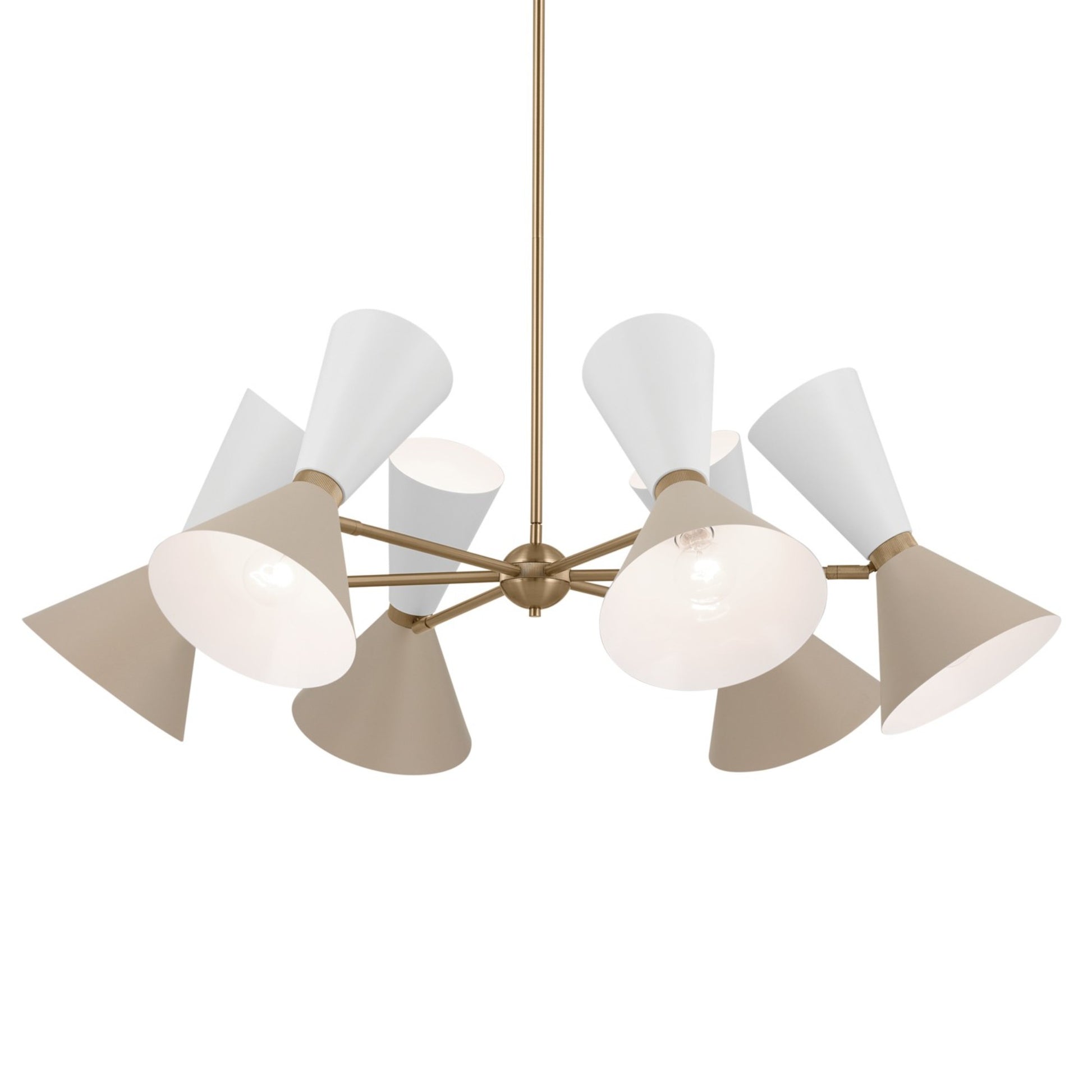 Phix 39" 12-Light Chandelier, Champagne Bronze & Greige Finish - Bees Lighting