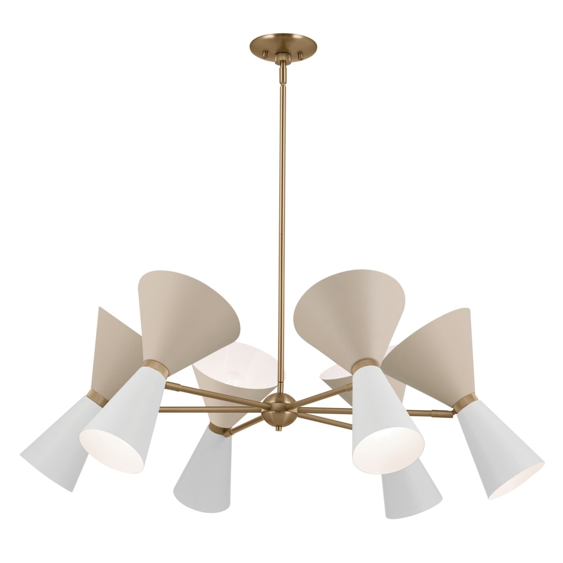 Phix 39" 12-Light Chandelier, Champagne Bronze & Greige Finish - Bees Lighting