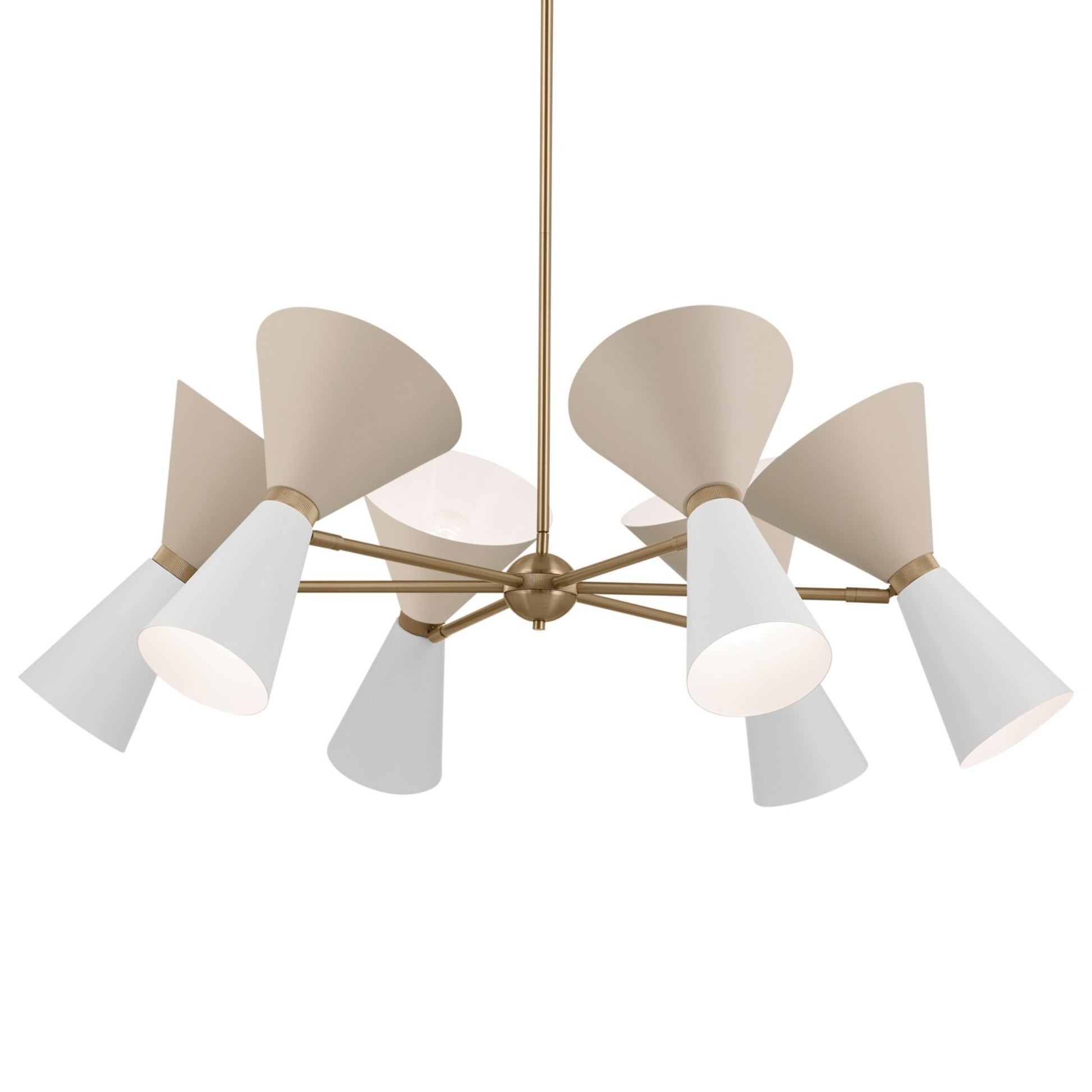 Phix 39" 12-Light Chandelier, Champagne Bronze & Greige Finish - Bees Lighting