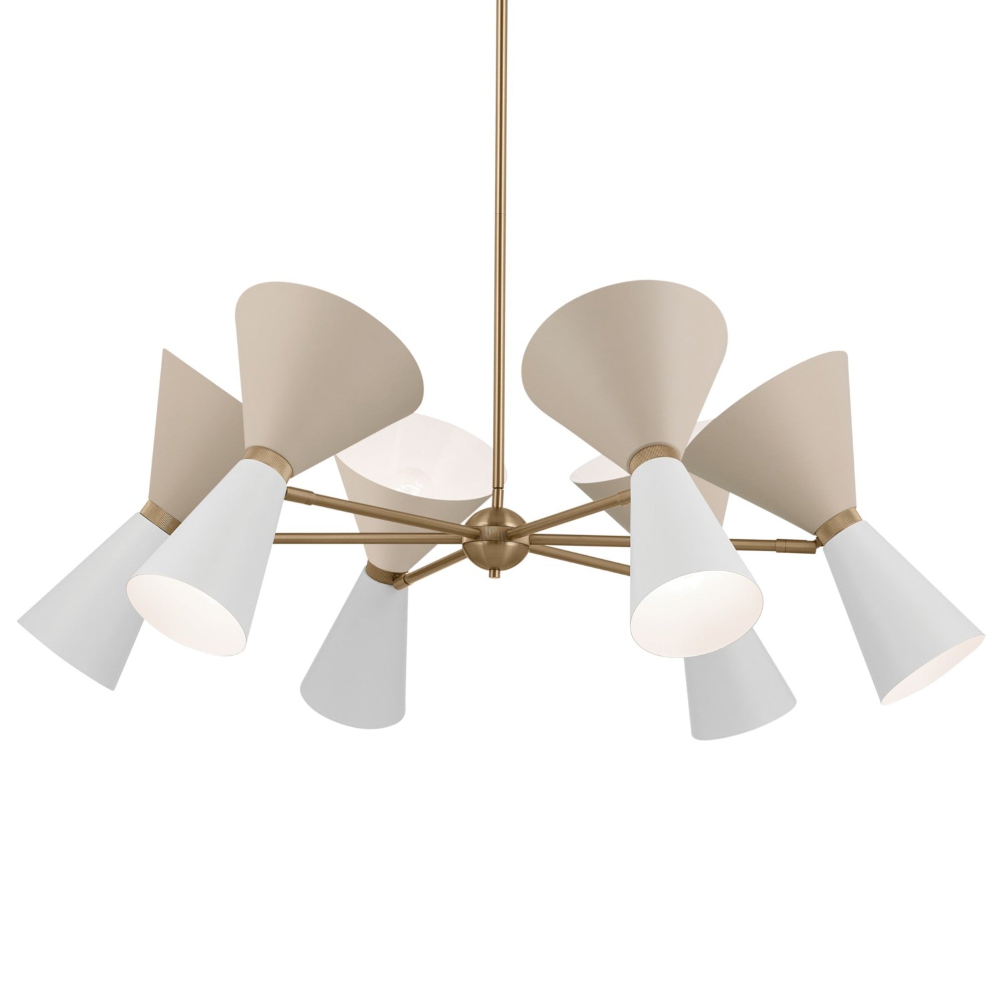 Phix 39" 12-Light Chandelier, Champagne Bronze & Greige Finish - Bees Lighting