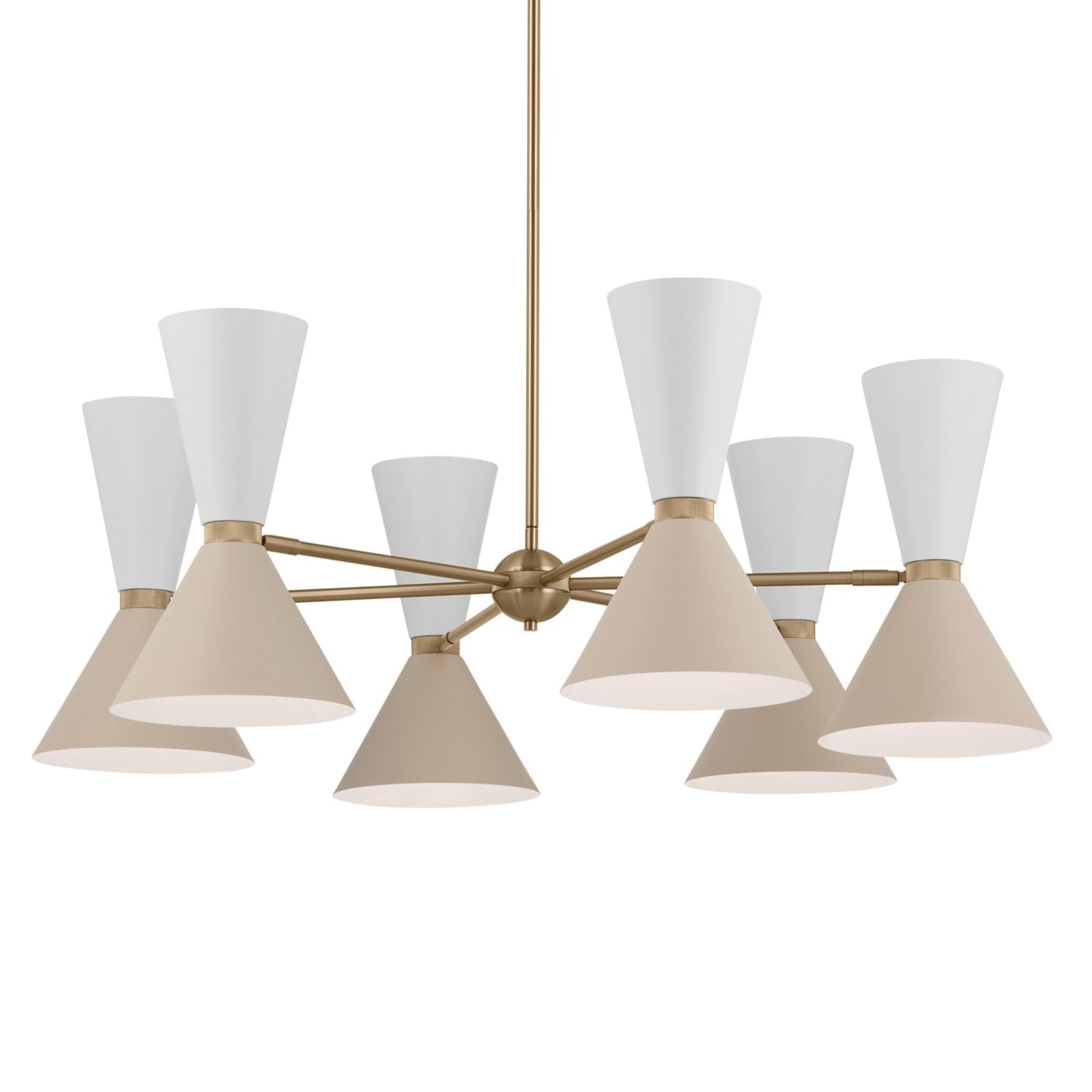 Phix 39" 12-Light Chandelier, Champagne Bronze & Greige Finish - Bees Lighting