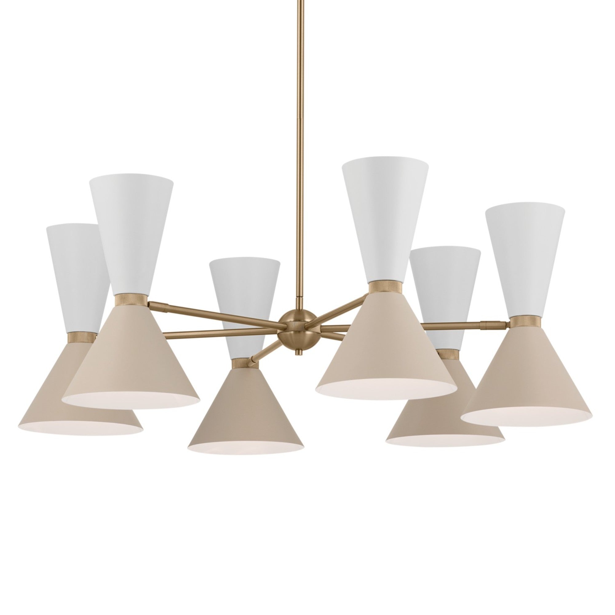 Phix 39" 12-Light Chandelier, Champagne Bronze & Greige Finish - Bees Lighting