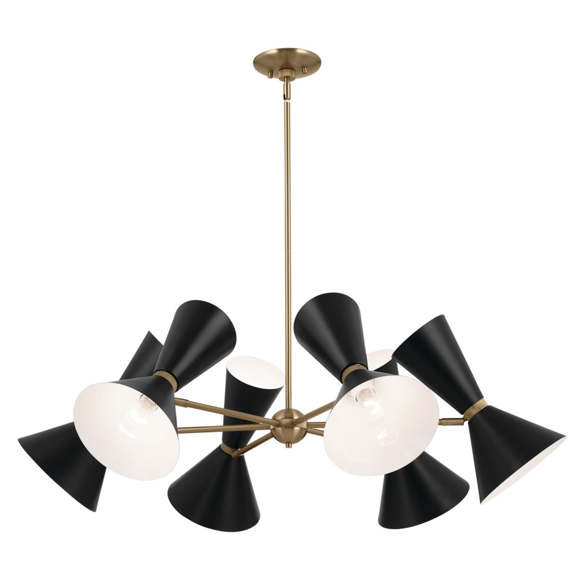 Phix 39" 12-Light Chandelier, Champagne Bronze & Black Finish - Bees Lighting