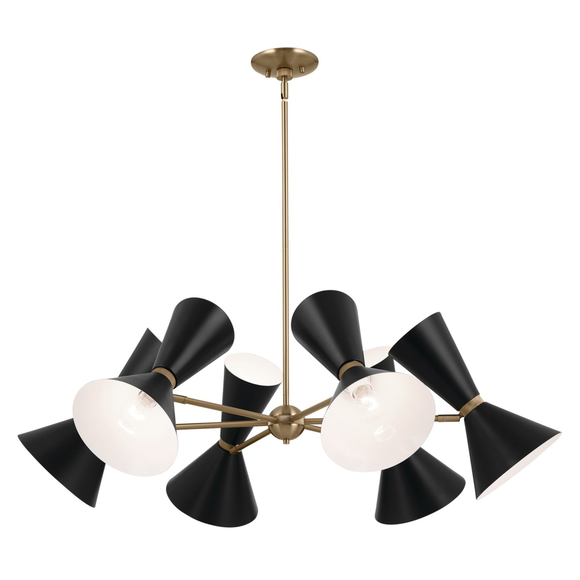 Phix 39" 12-Light Chandelier, Champagne Bronze & Black Finish - Bees Lighting