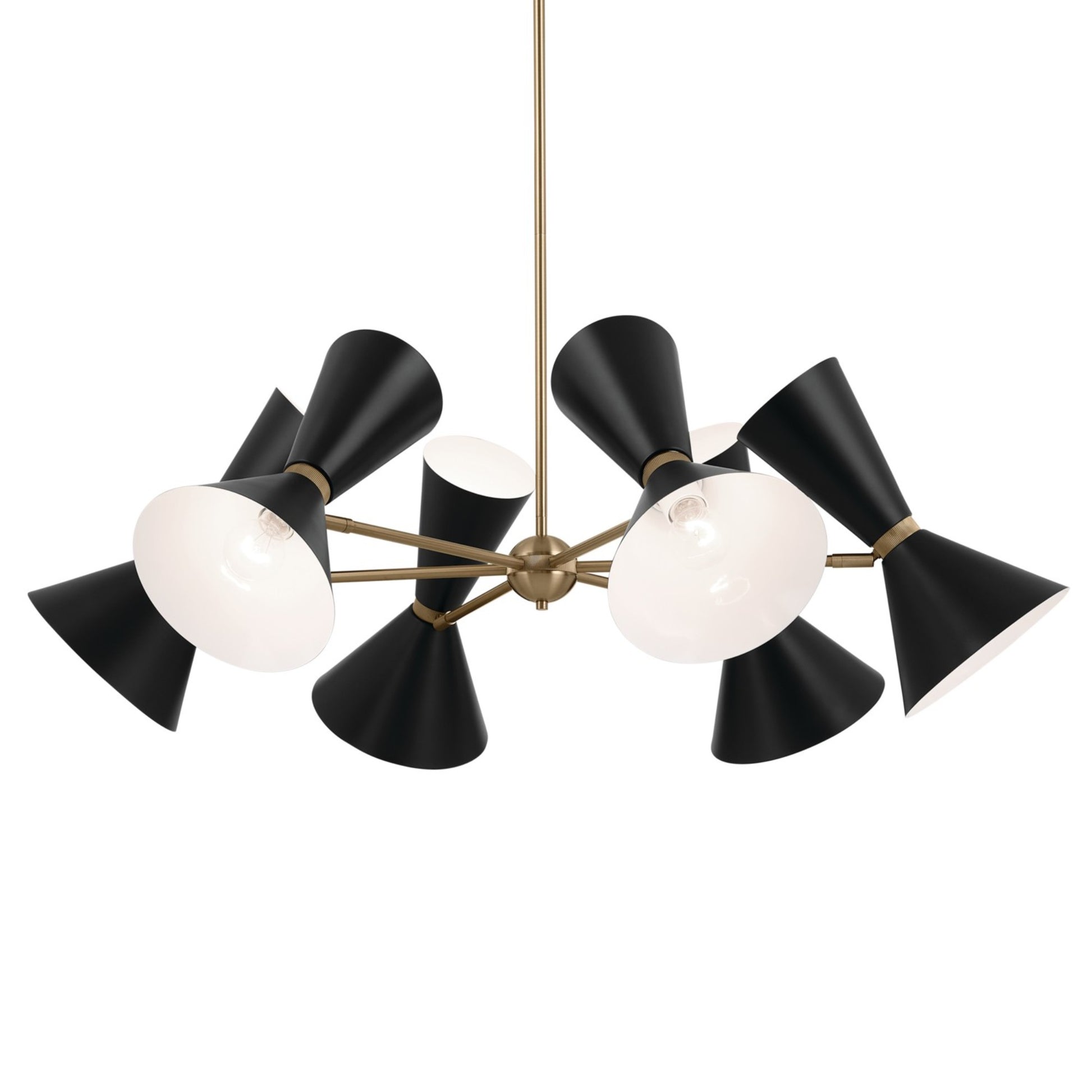 Phix 39" 12-Light Chandelier, Champagne Bronze & Black Finish - Bees Lighting