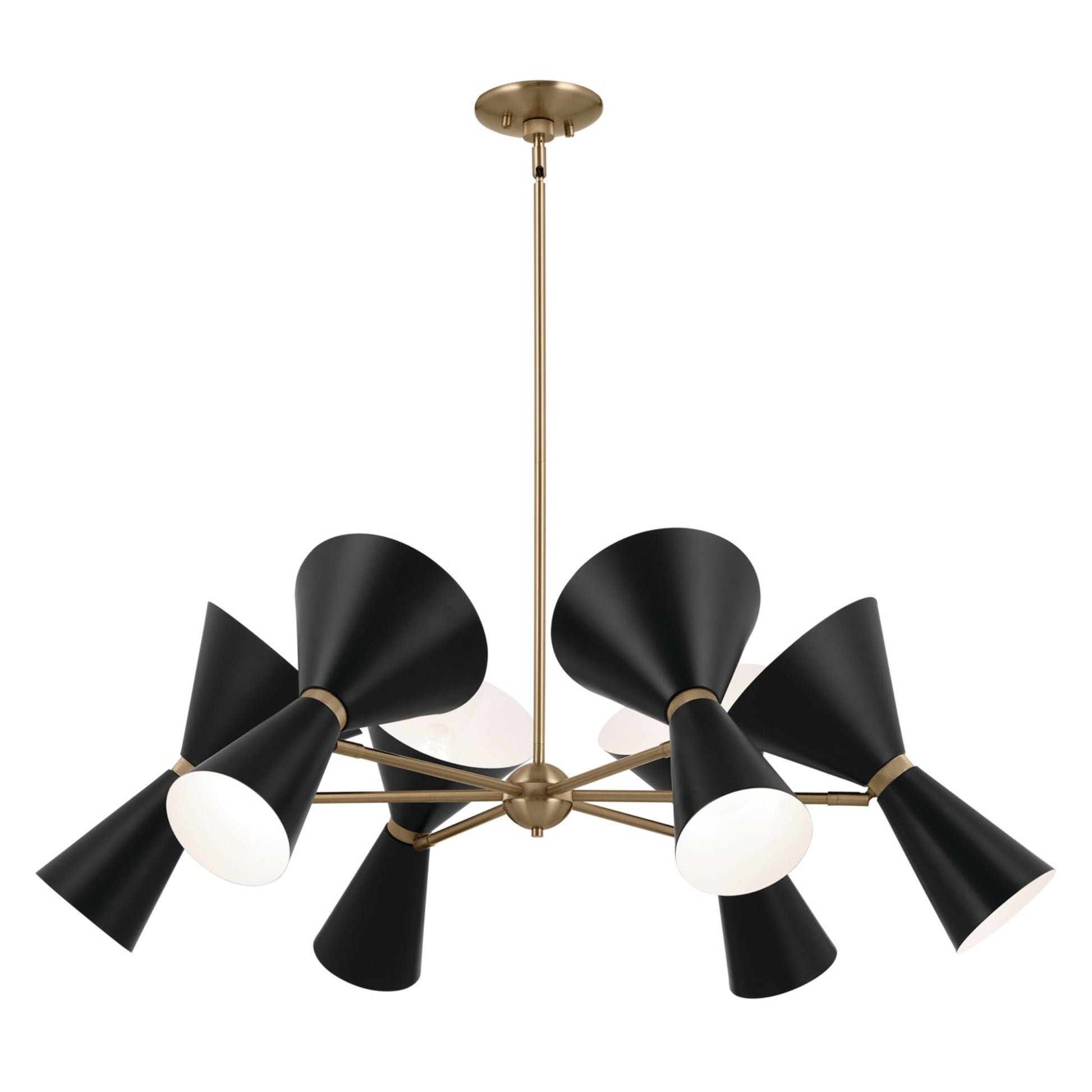 Phix 39" 12-Light Chandelier, Champagne Bronze & Black Finish - Bees Lighting