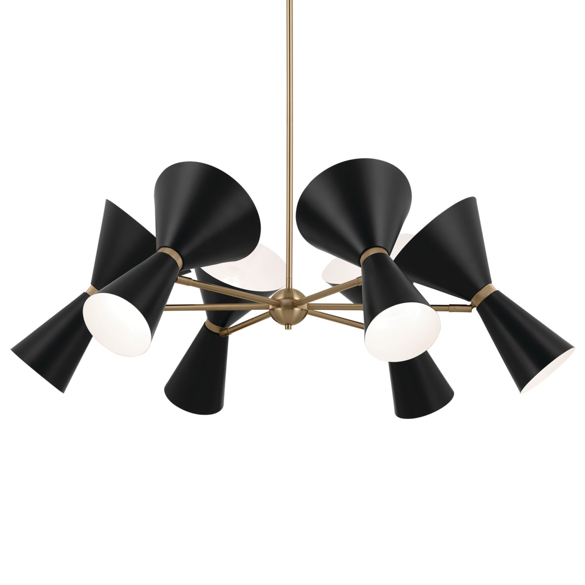 Phix 39" 12-Light Chandelier, Champagne Bronze & Black Finish - Bees Lighting