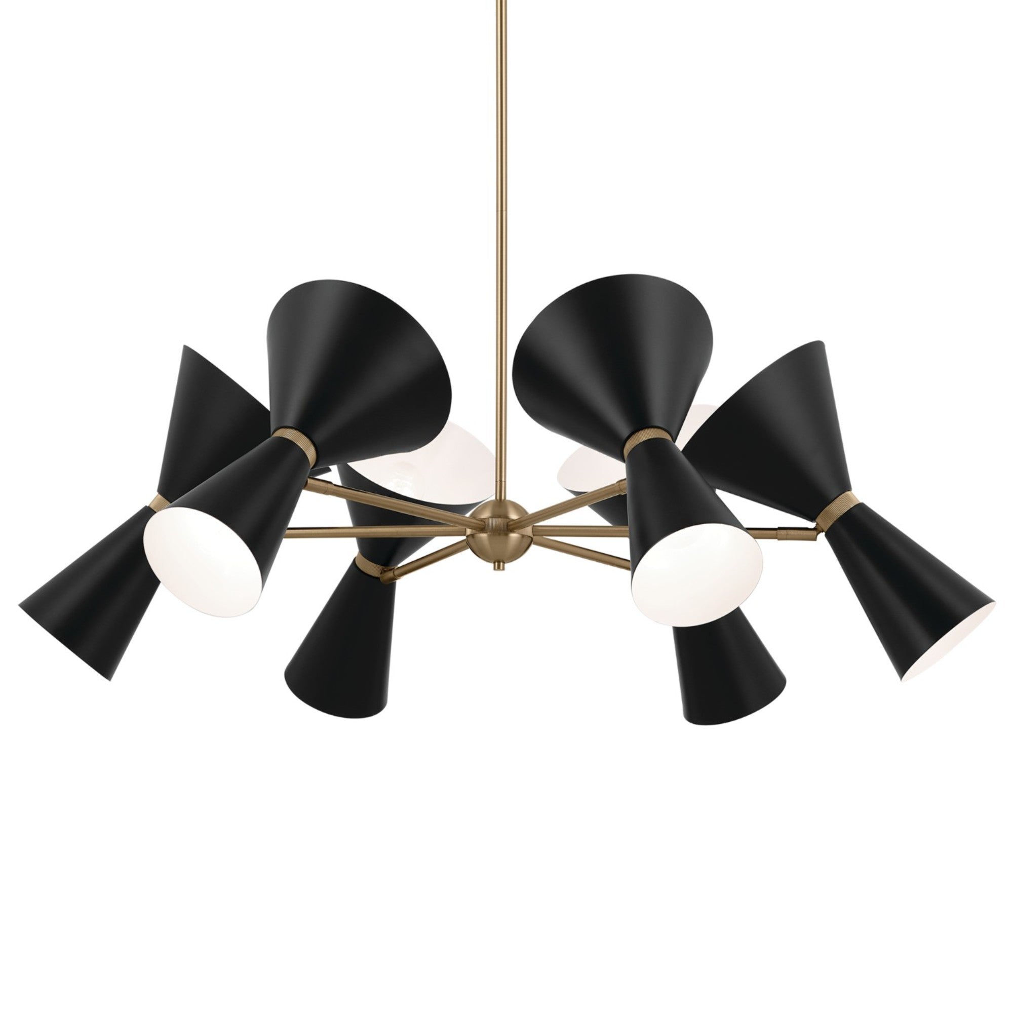 Phix 39" 12-Light Chandelier, Champagne Bronze & Black Finish - Bees Lighting