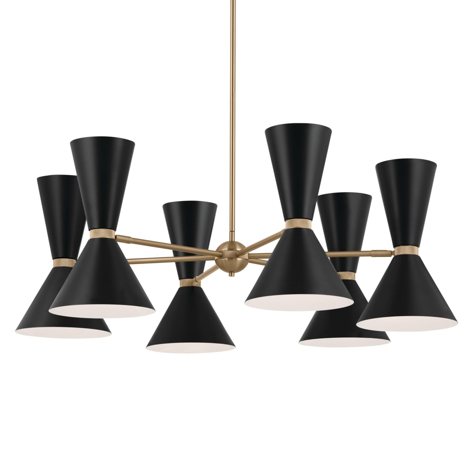Phix 39" 12-Light Chandelier, Champagne Bronze & Black Finish - Bees Lighting