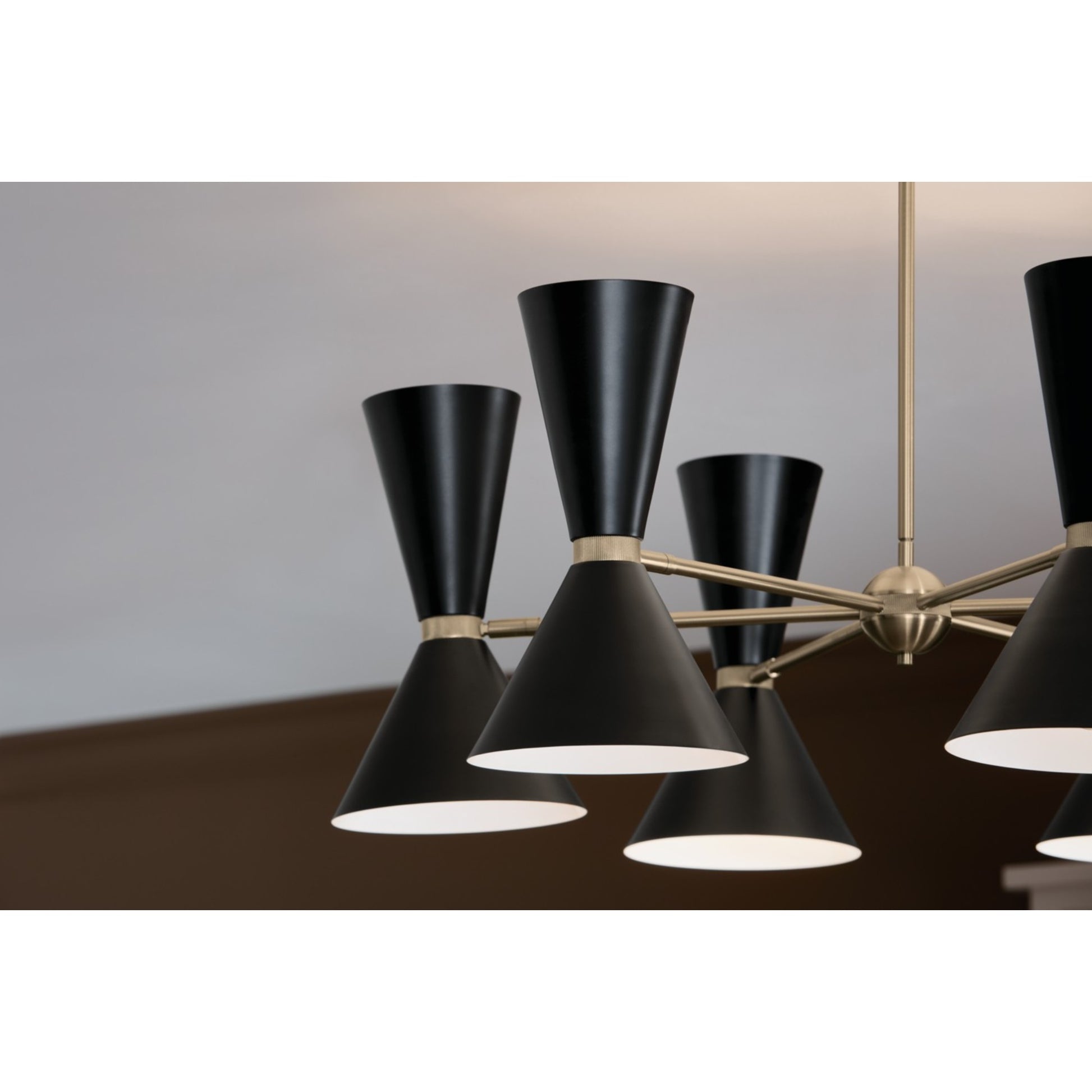Phix 39" 12-Light Chandelier, Champagne Bronze & Black Finish - Bees Lighting