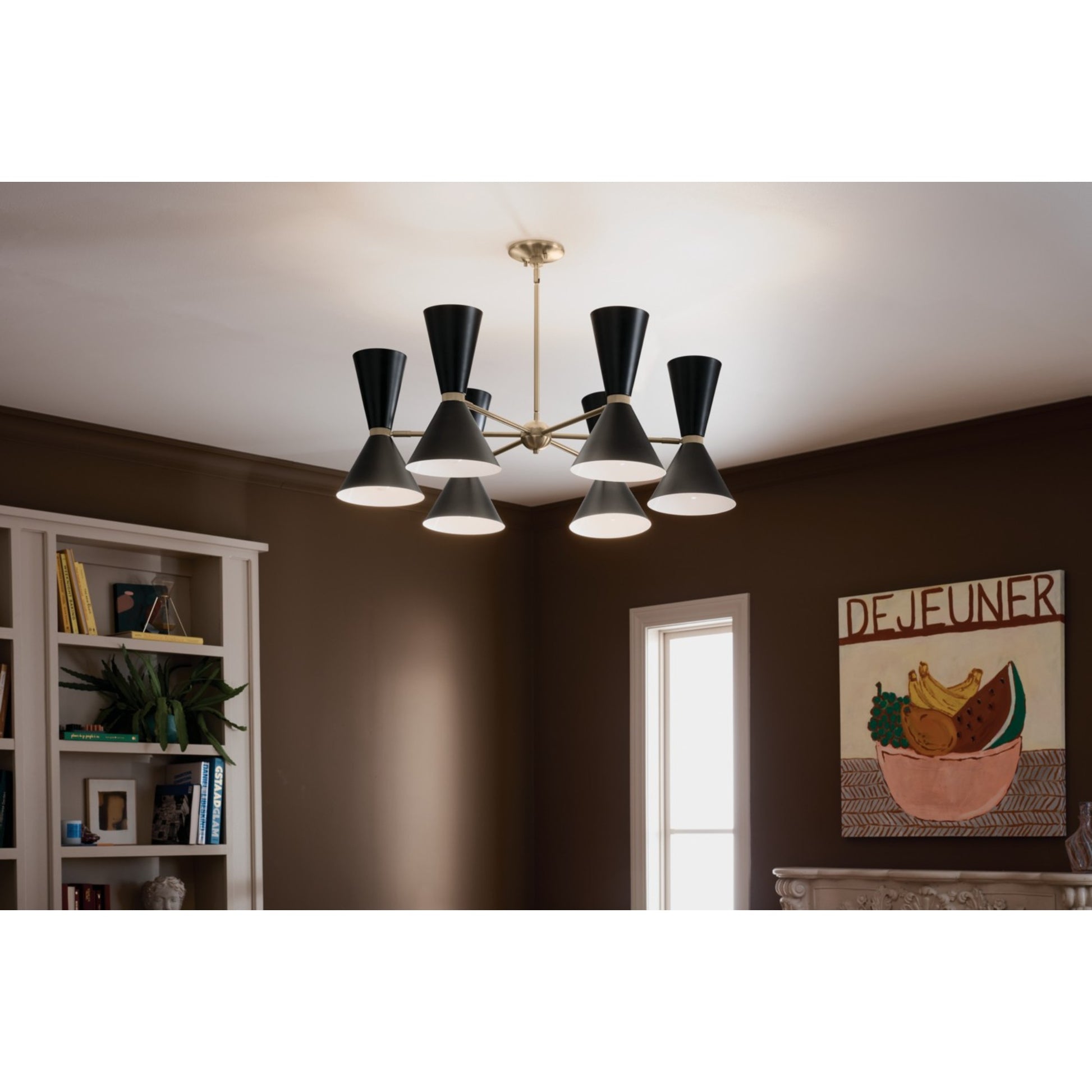 Phix 39" 12-Light Chandelier, Champagne Bronze & Black Finish - Bees Lighting