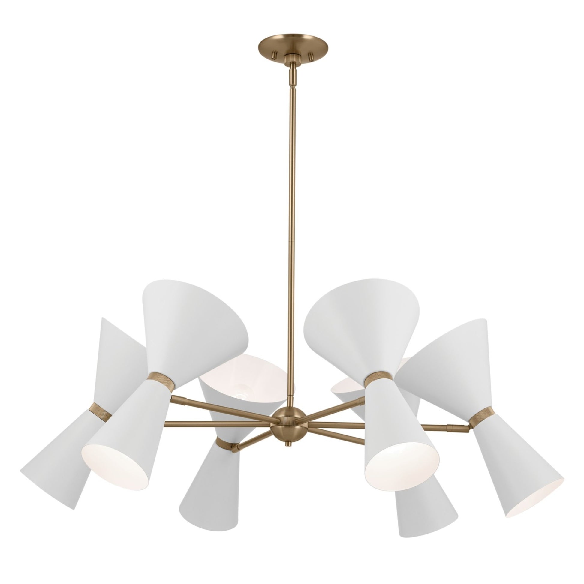 Phix 39" 12-Light Chandelier, Champagne Bronze & White Finish - Bees Lighting