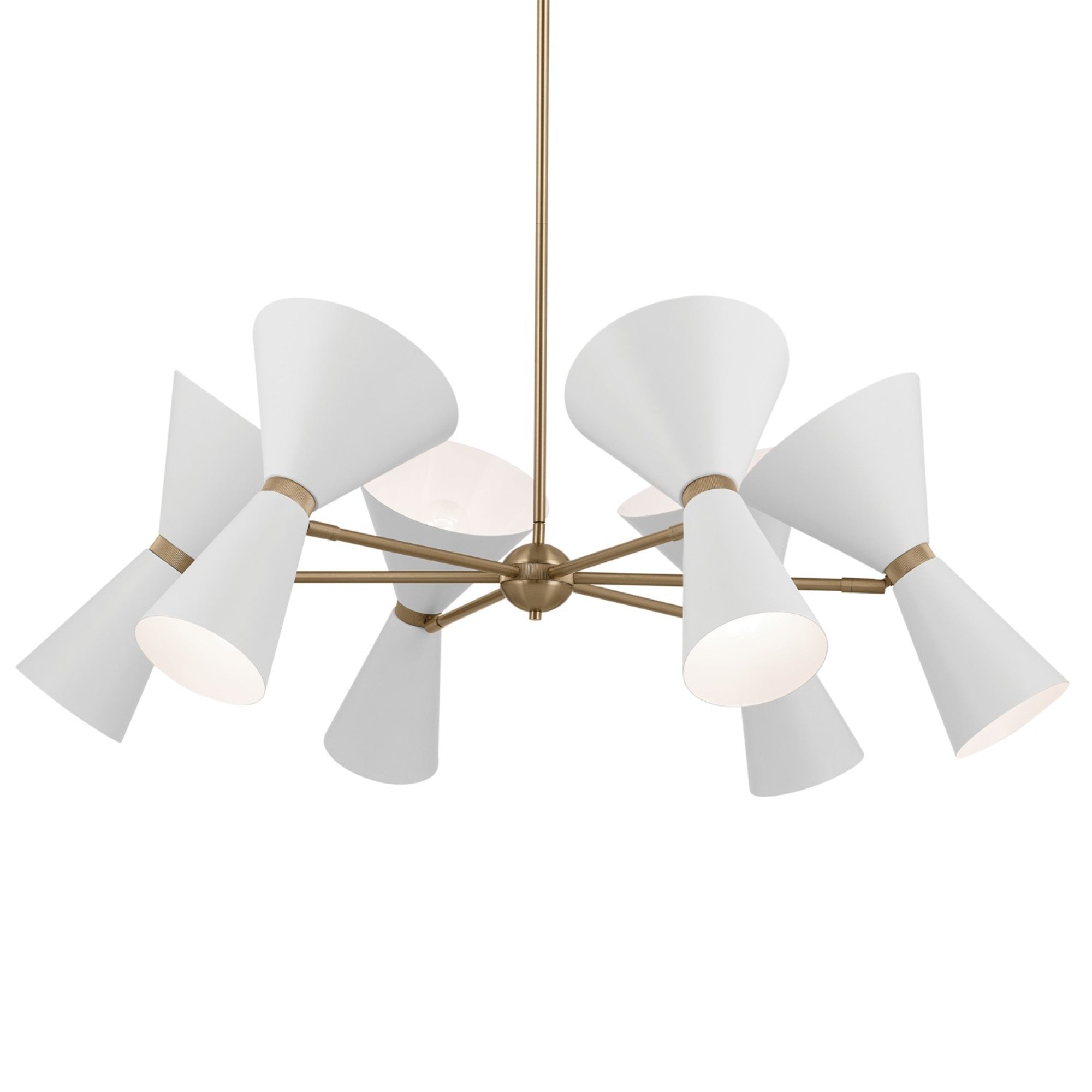 Phix 39" 12-Light Chandelier, Champagne Bronze & White Finish - Bees Lighting