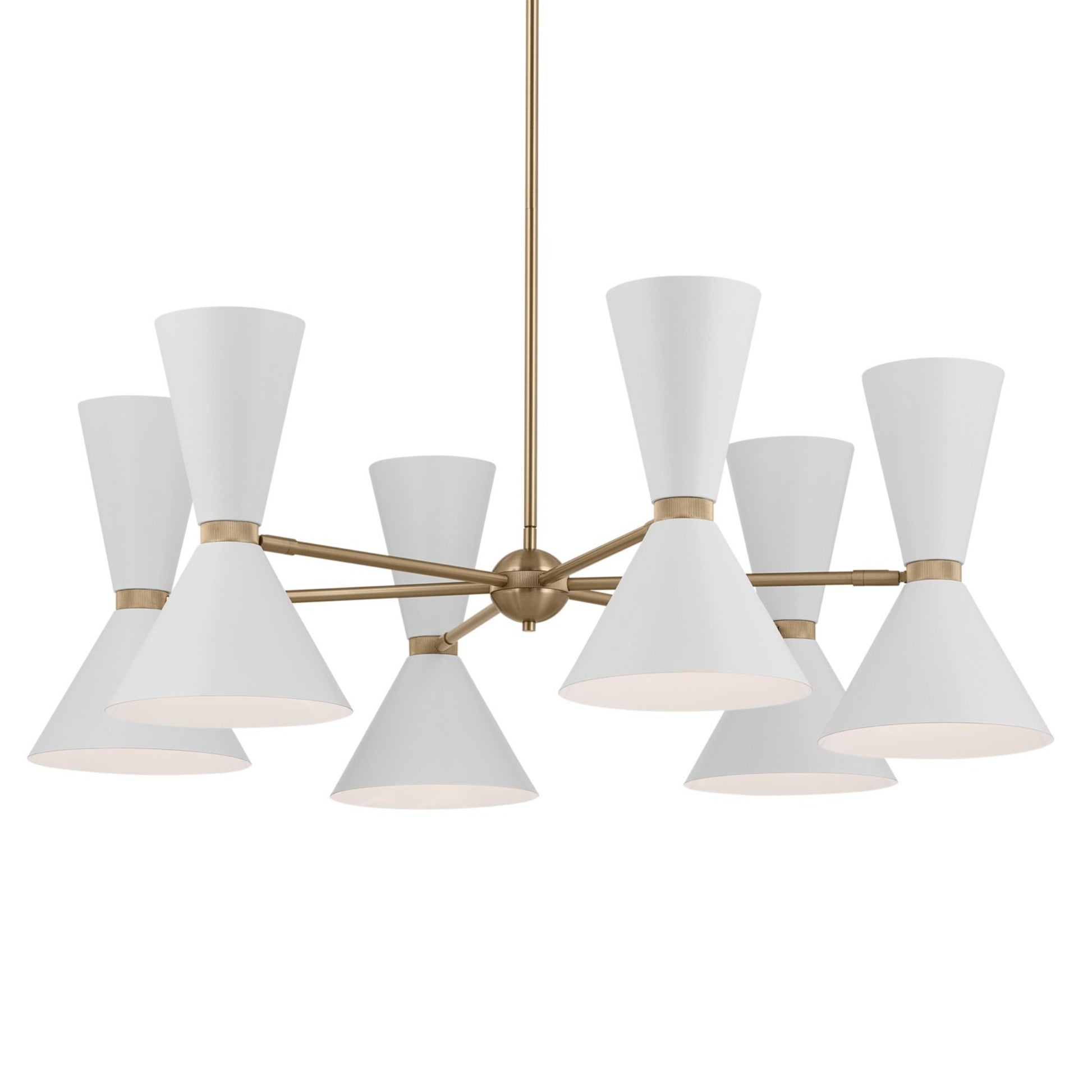Phix 39" 12-Light Chandelier, Champagne Bronze & White Finish - Bees Lighting