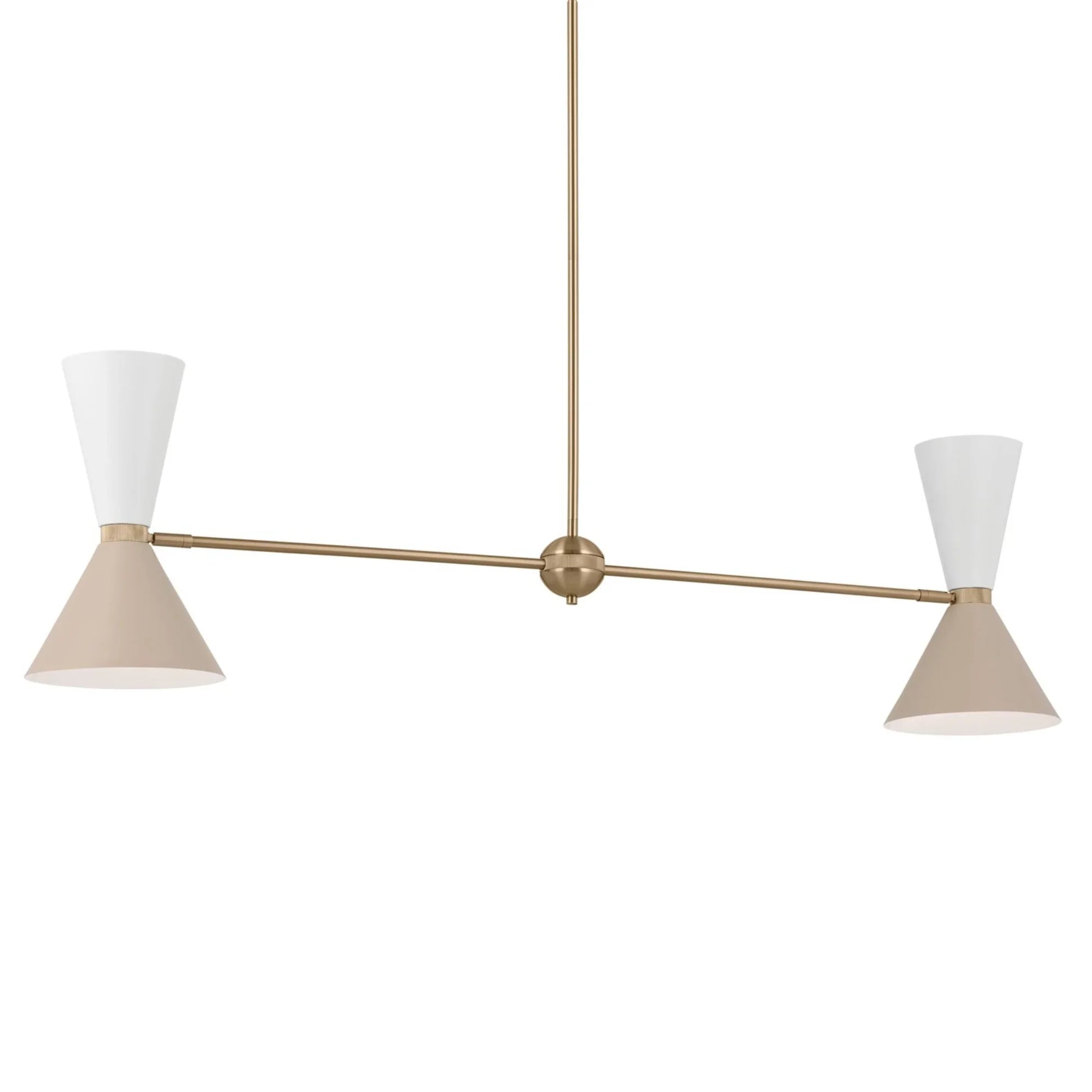 Phix 48" 4-Light Linear Chandelier, Champagne Bronze & Greige Finish - Bees Lighting
