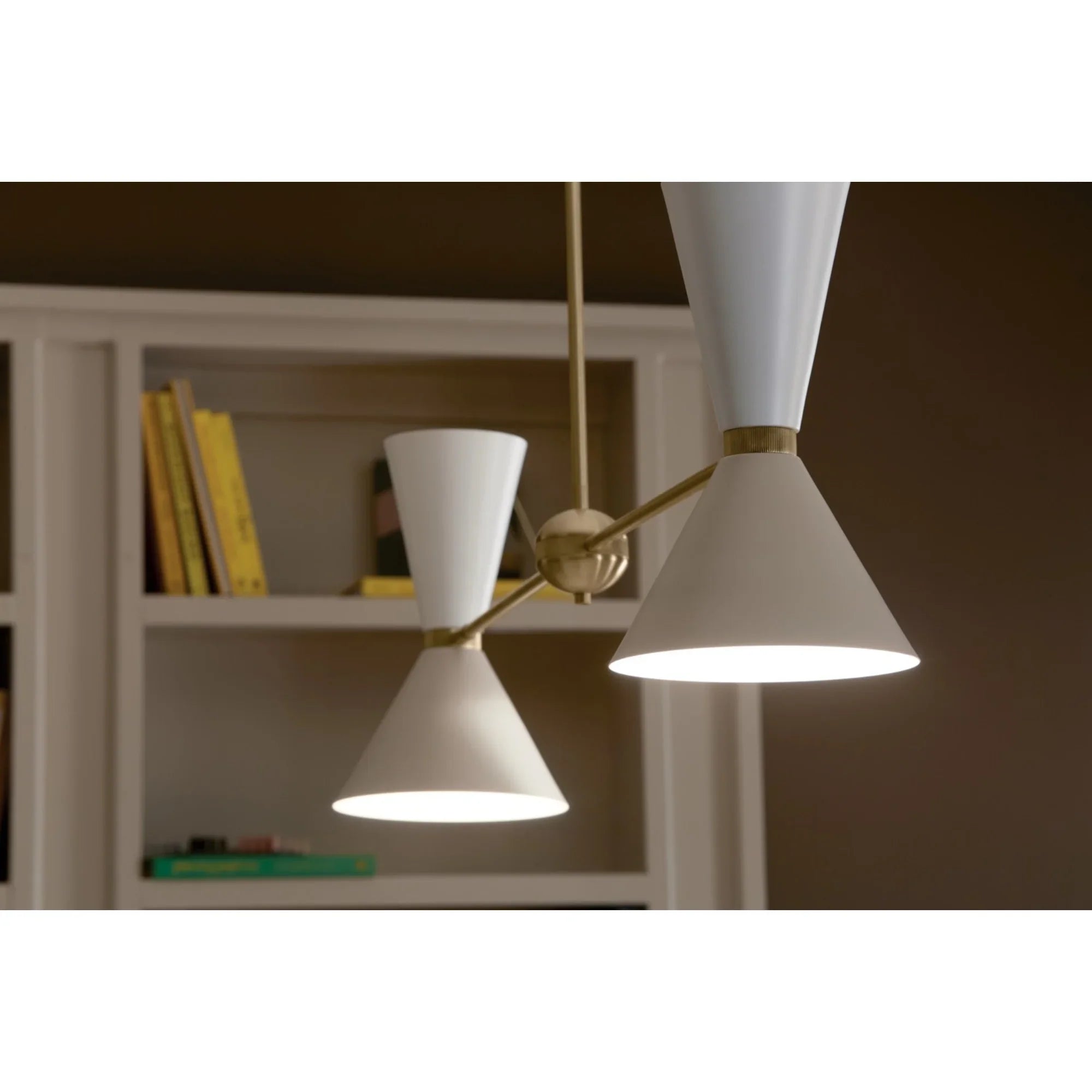 Phix 48" 4-Light Linear Chandelier, Champagne Bronze & Greige Finish - Bees Lighting