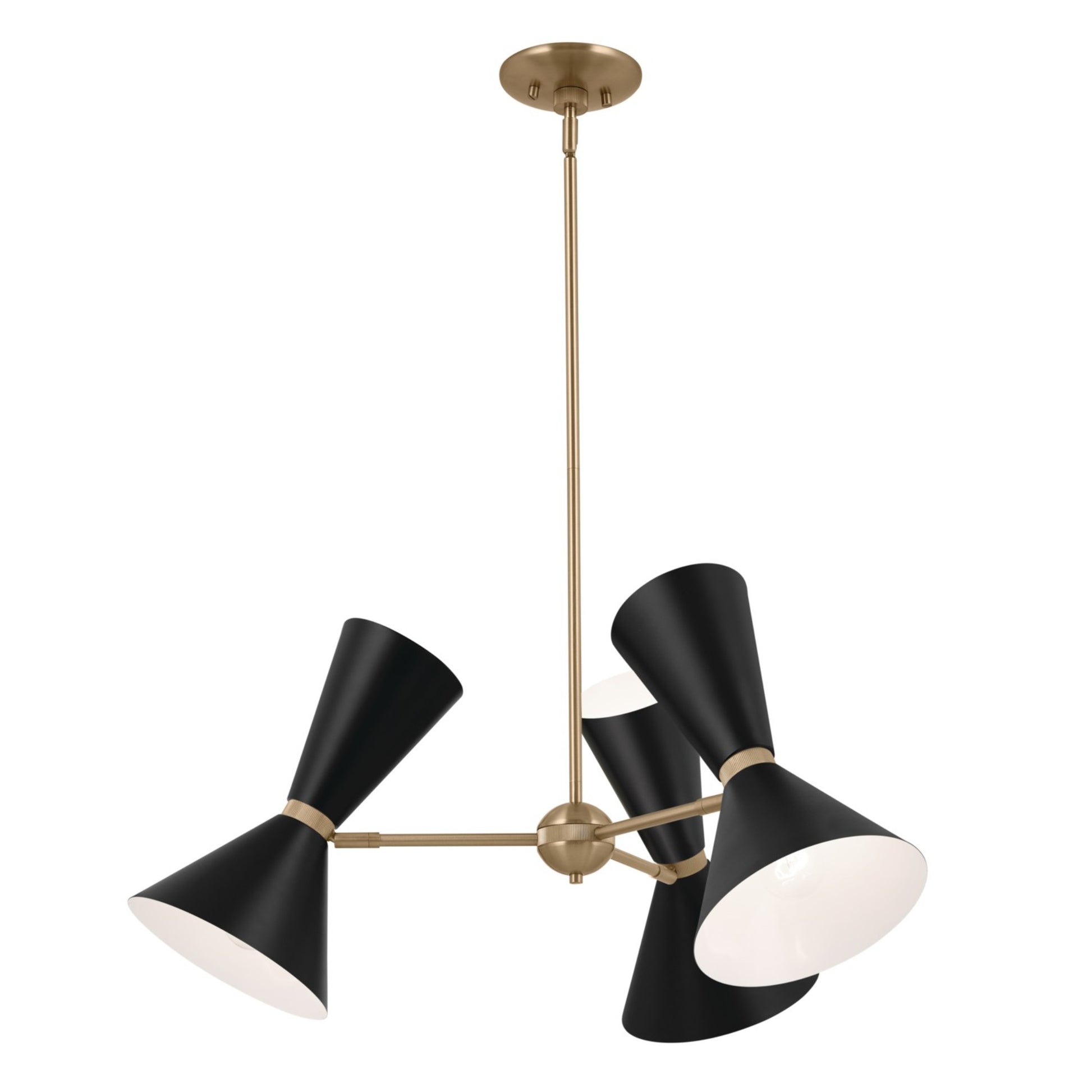 Phix 31" 6-Light Chandelier, Champagne Bronze & Black Finish - Bees Lighting