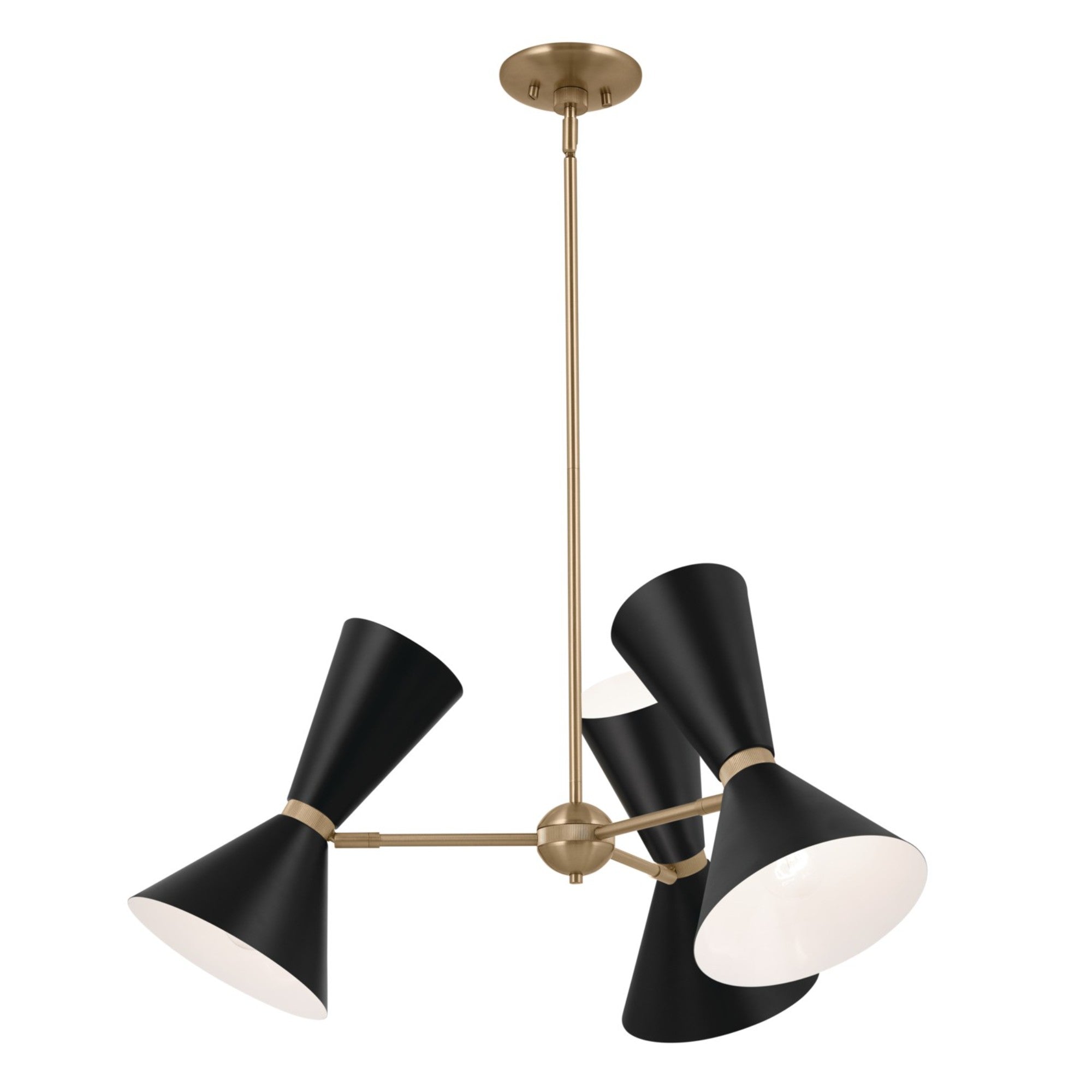 Phix 31" 6-Light Chandelier, Champagne Bronze & Black Finish - Bees Lighting