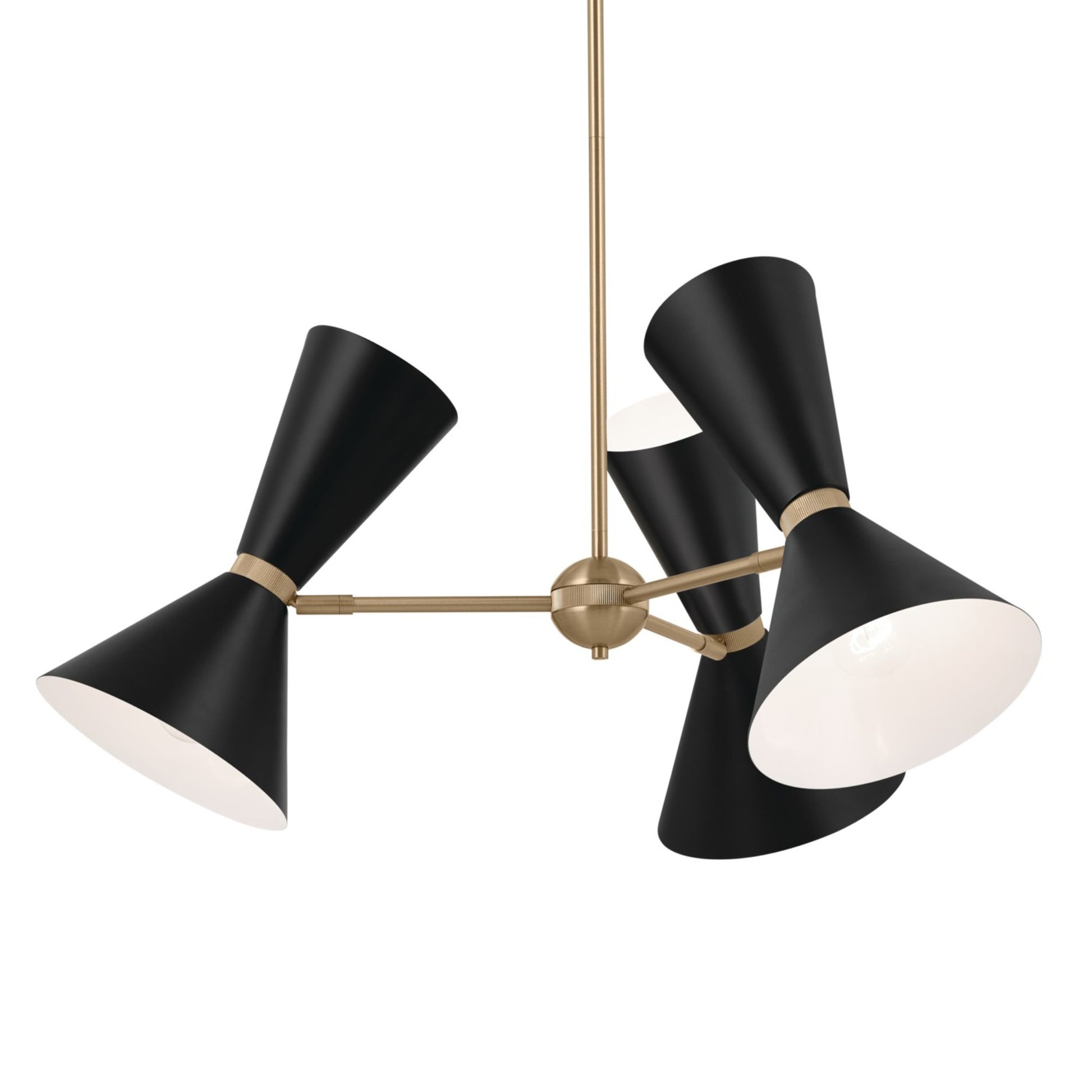 Phix 31" 6-Light Chandelier, Champagne Bronze & Black Finish - Bees Lighting