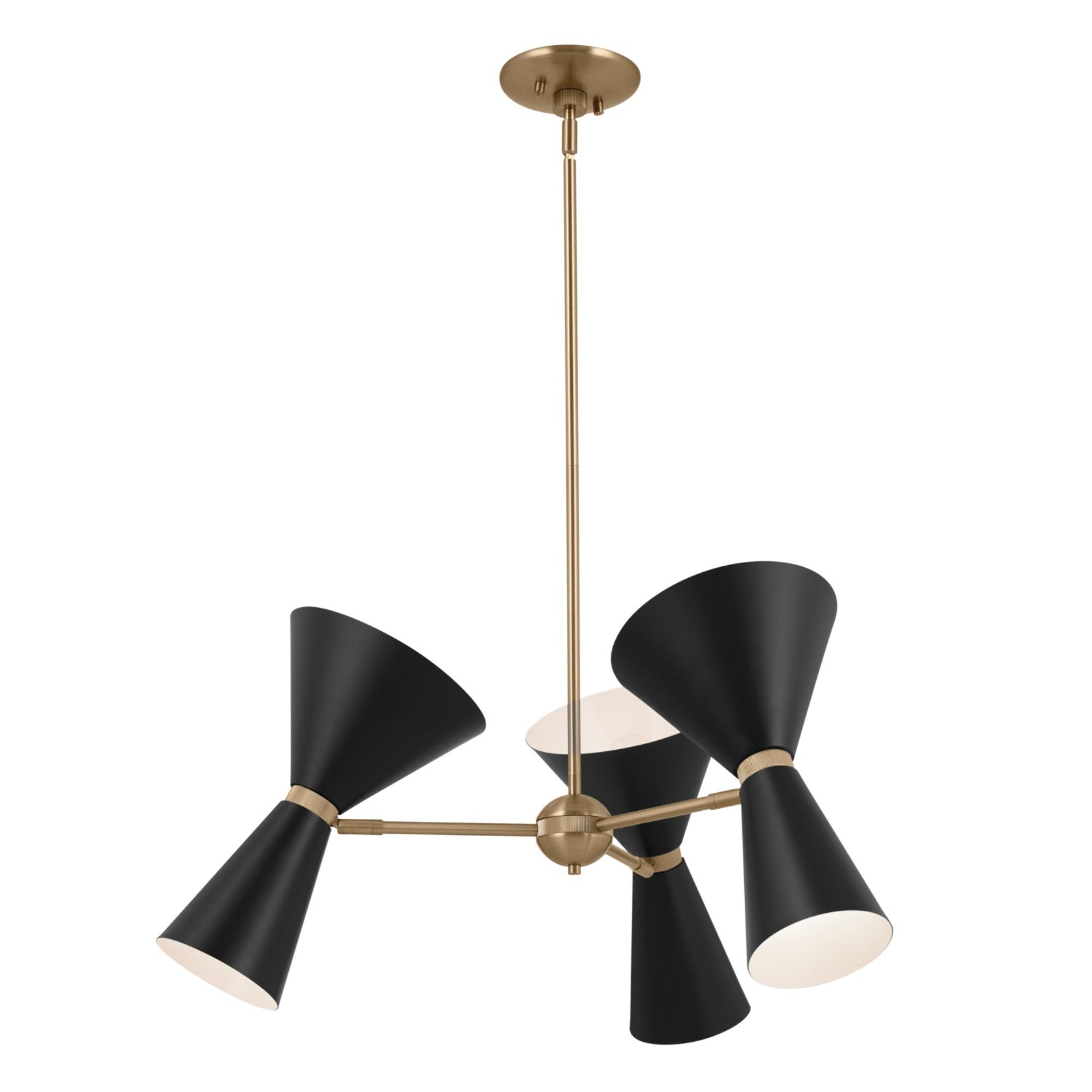 Phix 31" 6-Light Chandelier, Champagne Bronze & Black Finish - Bees Lighting