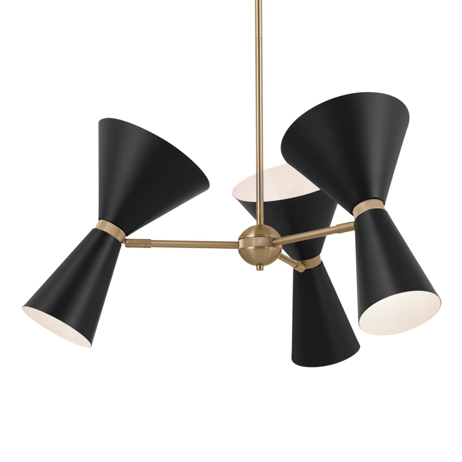 Phix 31" 6-Light Chandelier, Champagne Bronze & Black Finish - Bees Lighting