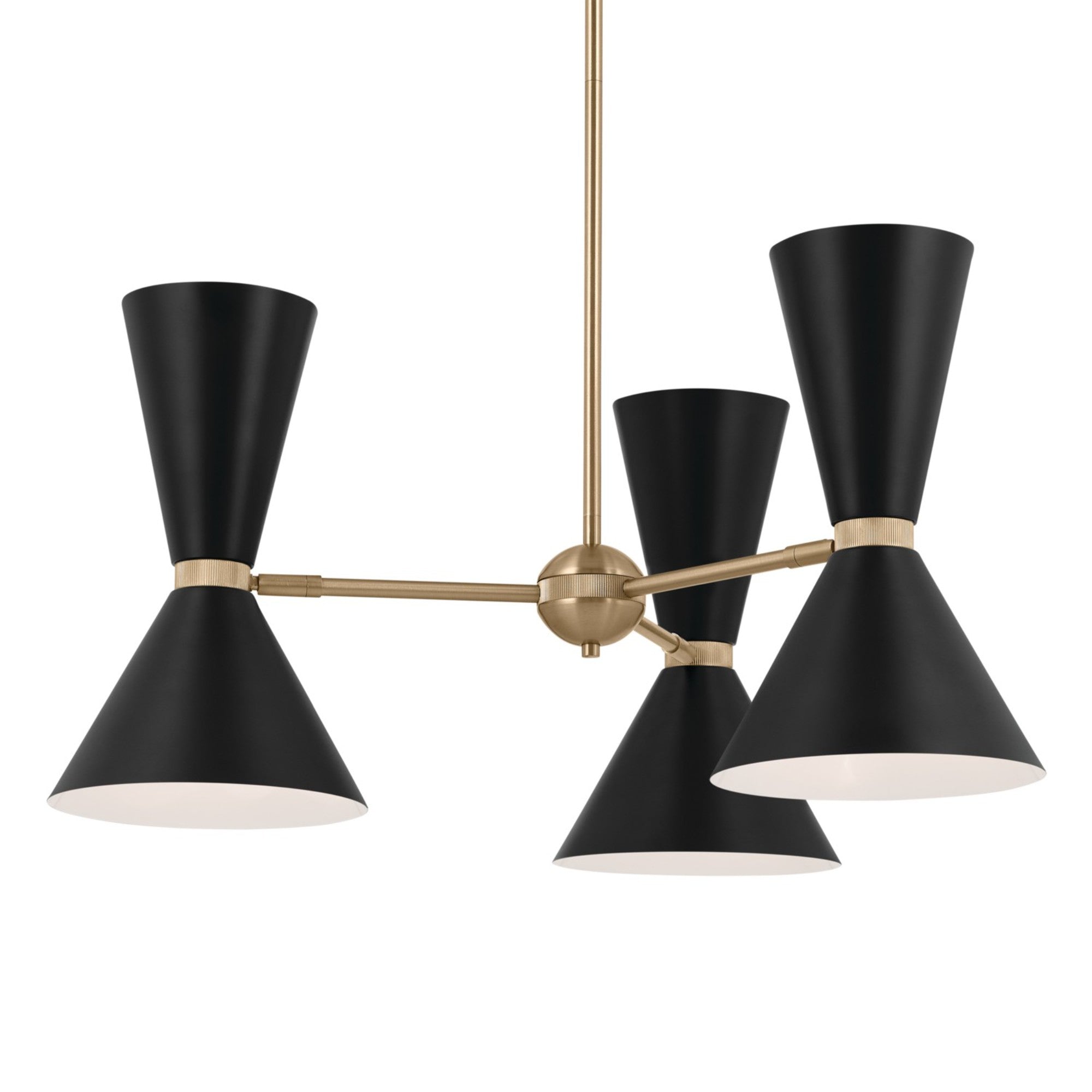 Phix 31" 6-Light Chandelier, Champagne Bronze & Black Finish - Bees Lighting