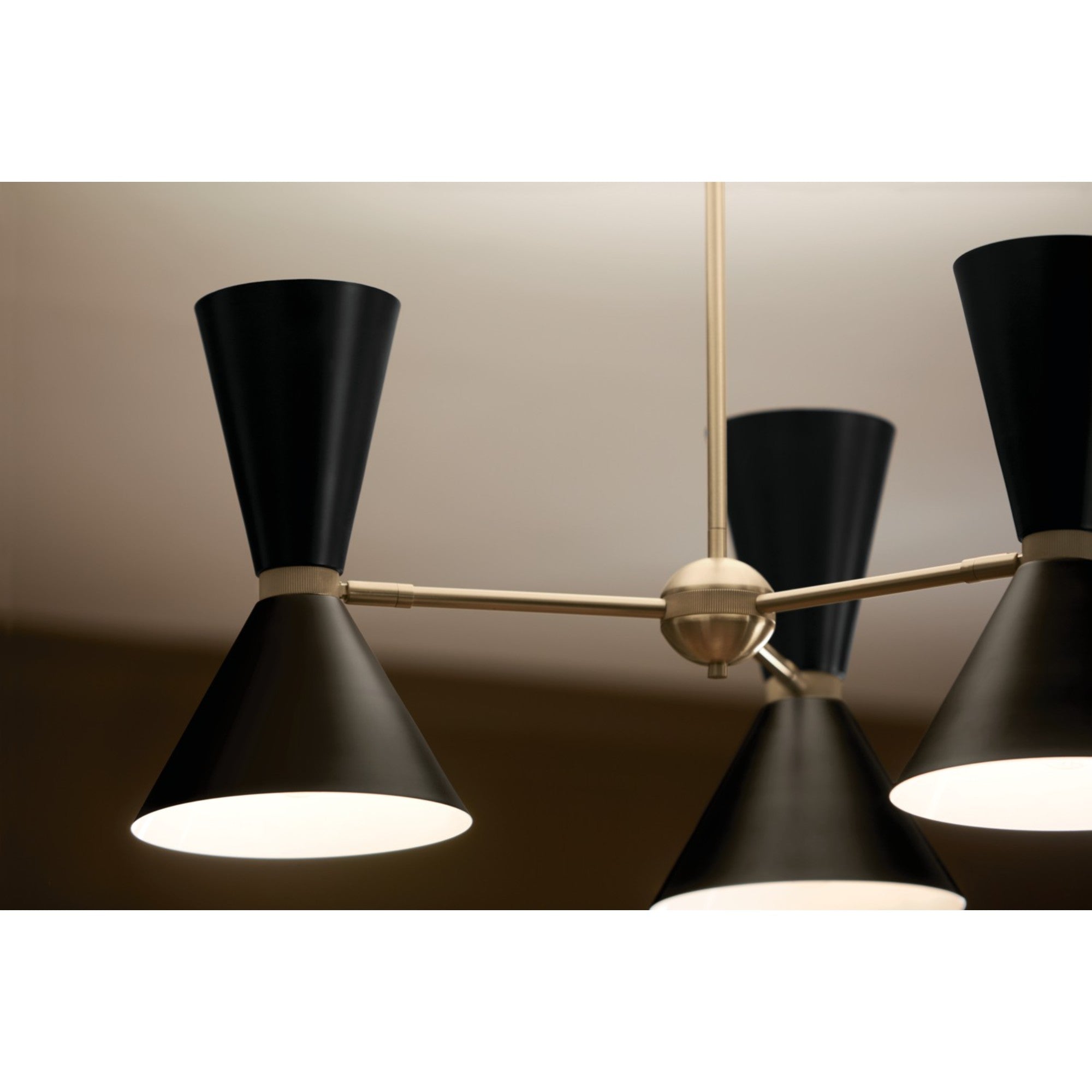 Phix 31" 6-Light Chandelier, Champagne Bronze & Black Finish - Bees Lighting