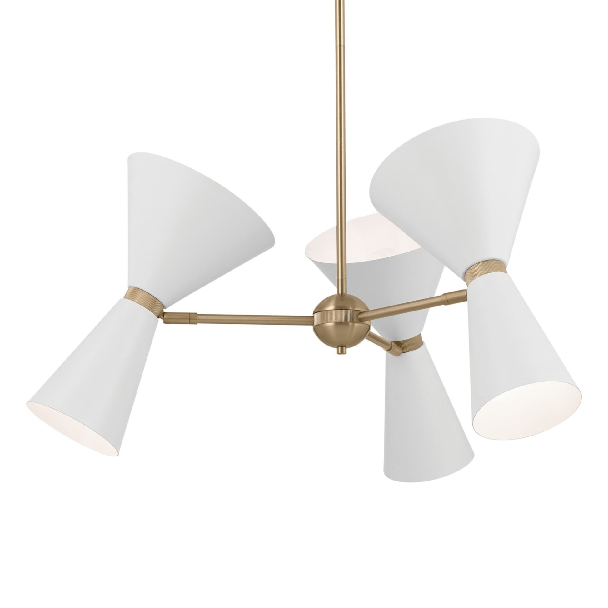 Phix 31" 6-Light Chandelier, Champagne Bronze & White Finish - Bees Lighting