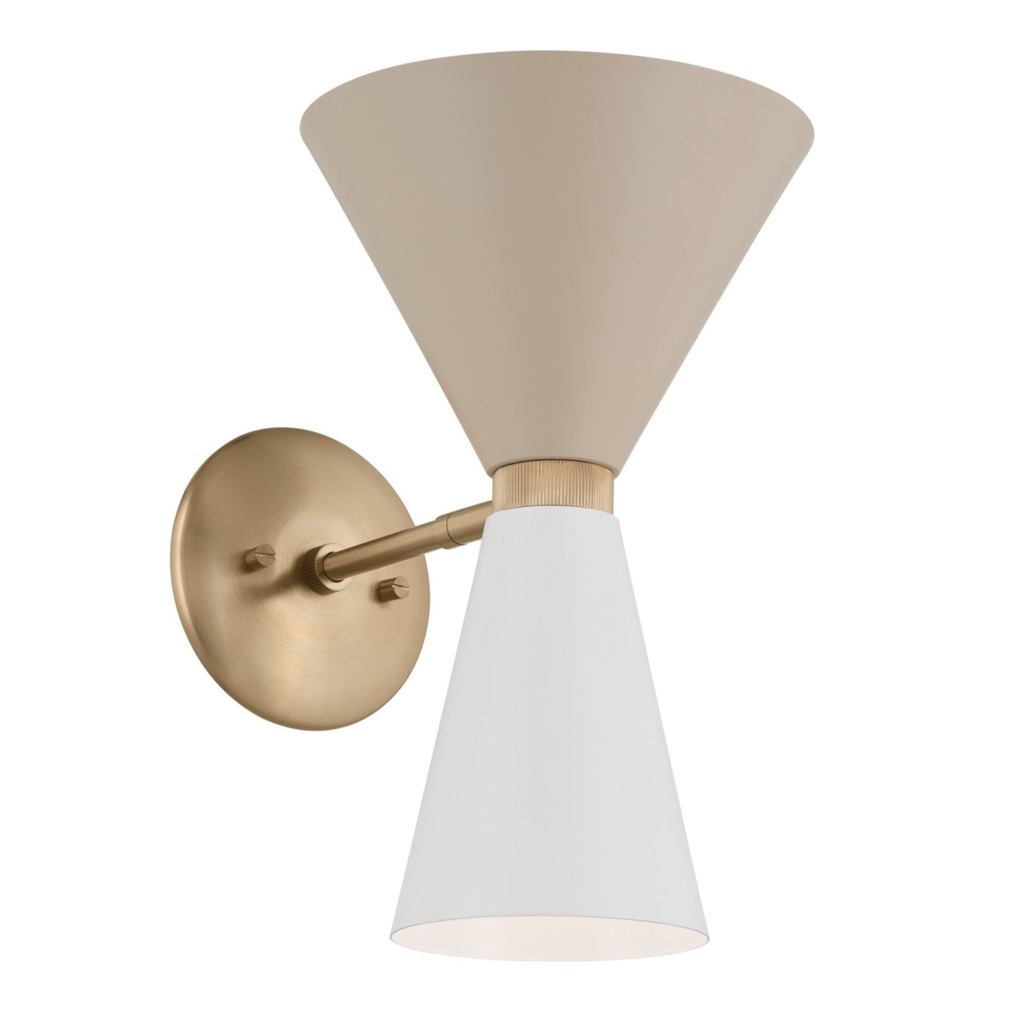 Phix 14" 2-Light Wall Sconce, Champagne Bronze & Greige White Finish - Bees Lighting